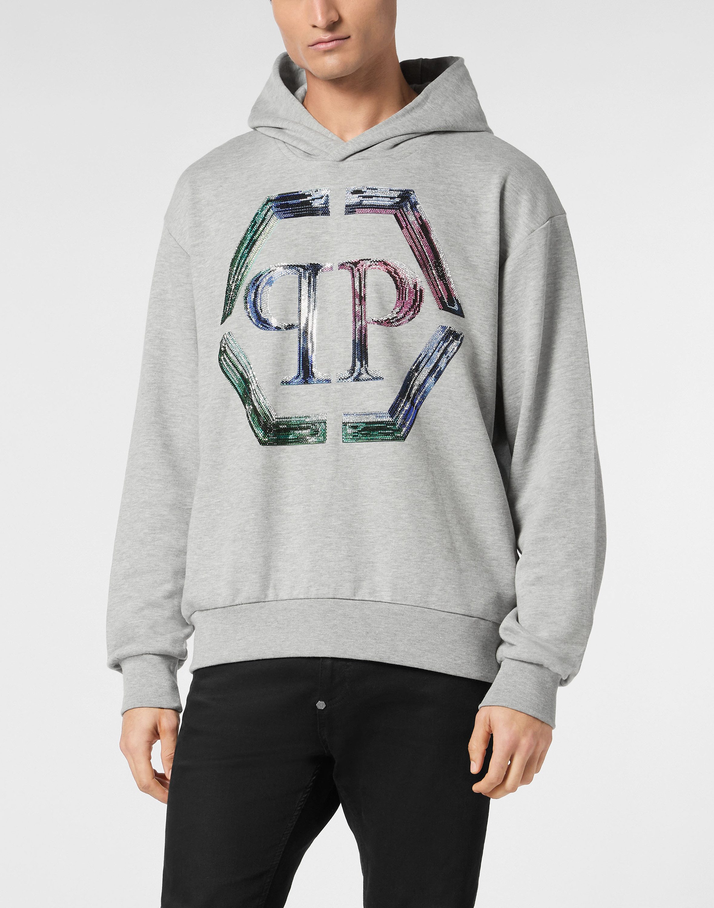 PHILIPP PLEIN Sweatshirt Hexagon Mit Schmucksteinen
