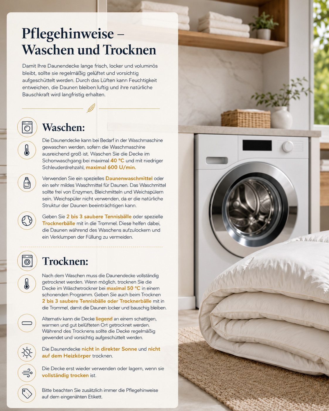 Veluma Daunenbettdecke Füllgewicht ultra leicht warm ideal für Herbst und Winter, Füllung: Die Füllung besteht aus 90 % hochwertiger weißer Entendaune und 10 % feinen kleinen Federchen. Diese natürliche Mischung verbindet angenehme Wärme, luxuriöse Leichtigkeit und gute Formstabilität. Der hohe Daunenanteil sorgt dafür, dass die Decke besonders weich, leicht und anschmiegsam ist, während die feinen Federchen die Elastizität unterstützen und der Decke eine schöne Bauschkraft verleihen. Die Daunen speichern Wärme zuverlässig, ohne schwer auf dem Körper zu liegen. Gleichzeitig bleibt die Füllung atmungsaktiv und unterstützt ein frisches, trockenes und angenehmes Schlafklima. Dadurch eignet sich die Decke besonders gut für Herbst, Winter und kühle Frühlingsnächte., Perfekte Temperaturregulierung – warm im Winter, kühl im Sommer