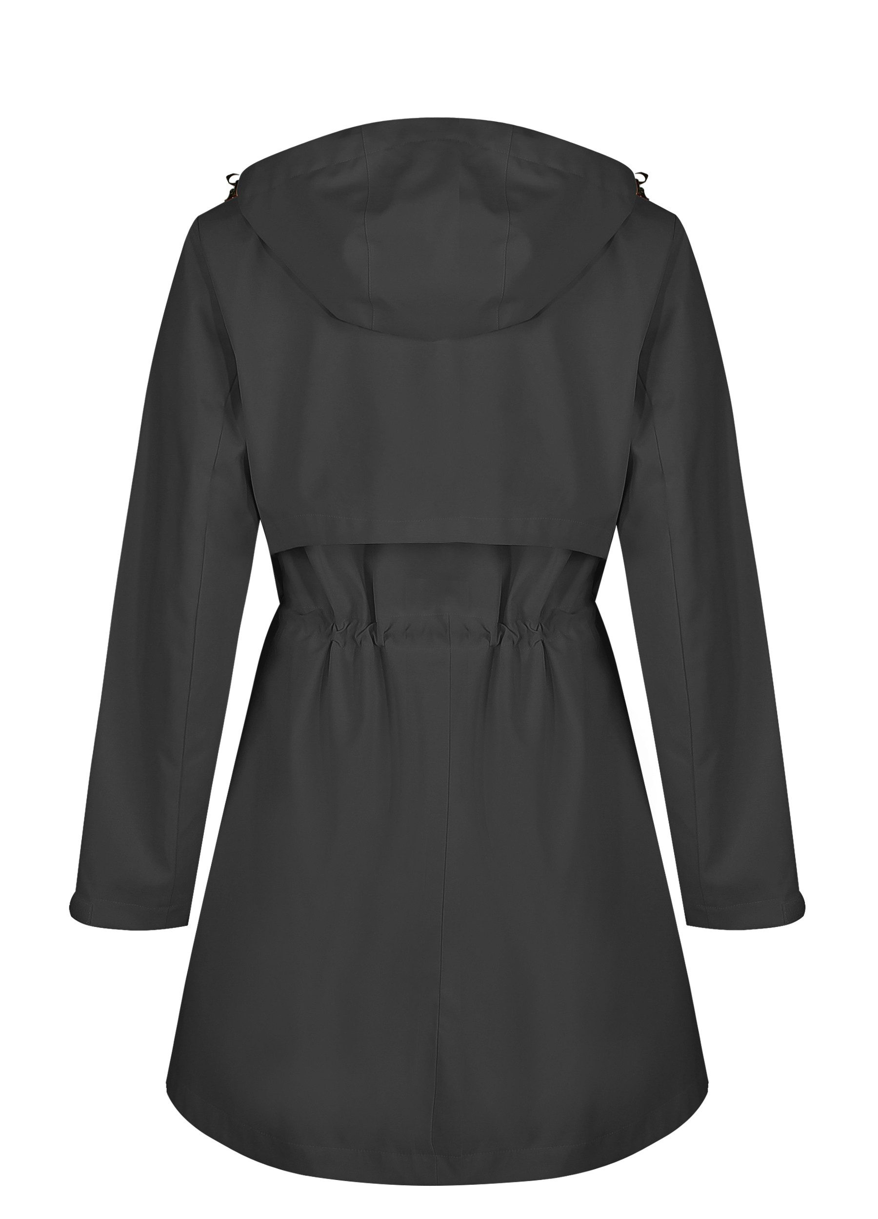 ATLASLAVA Regenjacke Damen Lang Softshelljacke Regenmantel (1-St) Frauen Trenchcoat Windbreaker Leichte Übergangsjacke Mantel