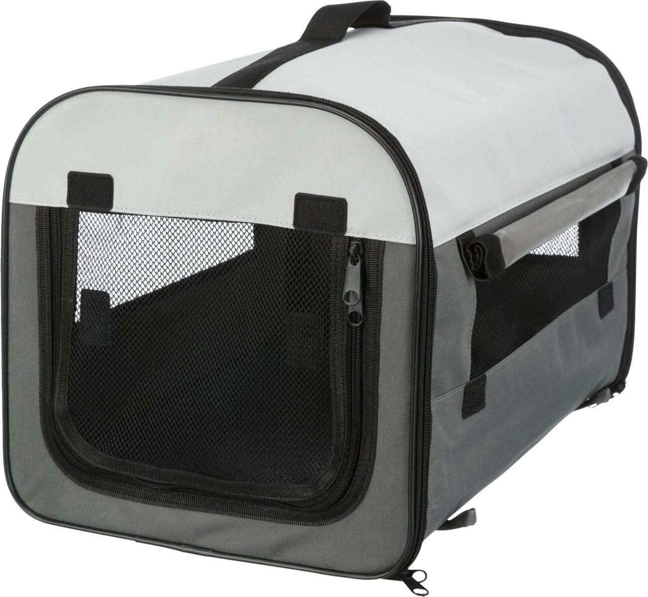 TRIXIE Hunde-Transportbox Hundebox Basic - dunkelgrau/hellgrau - 32 × 32 × 47 cm