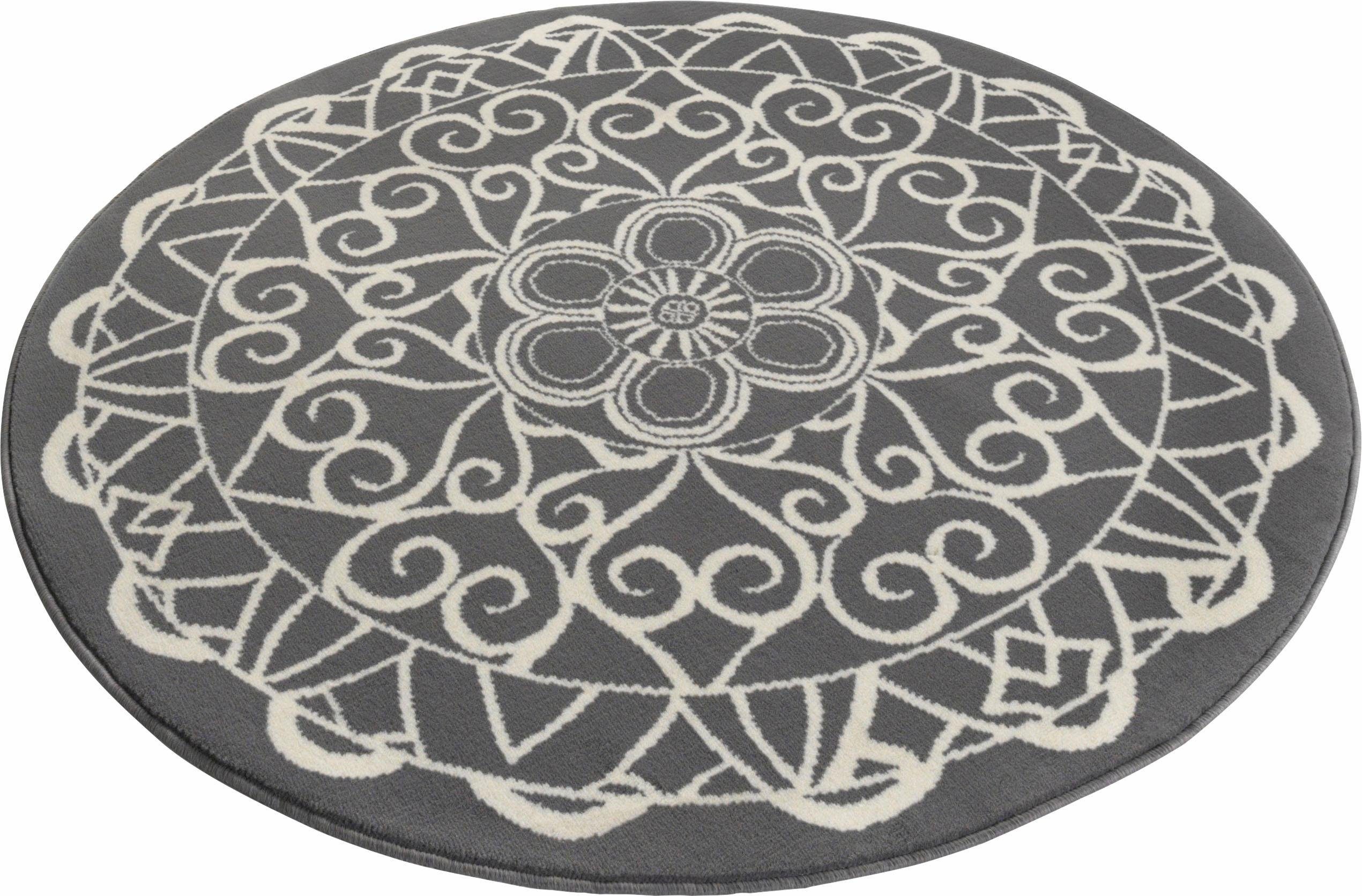 Teppich Mandala 1, HANSE Home, rund, Höhe: 9 mm, Kurzflor, Mandala Design,  Graphisches Muster, Robust, Pflegeleicht
