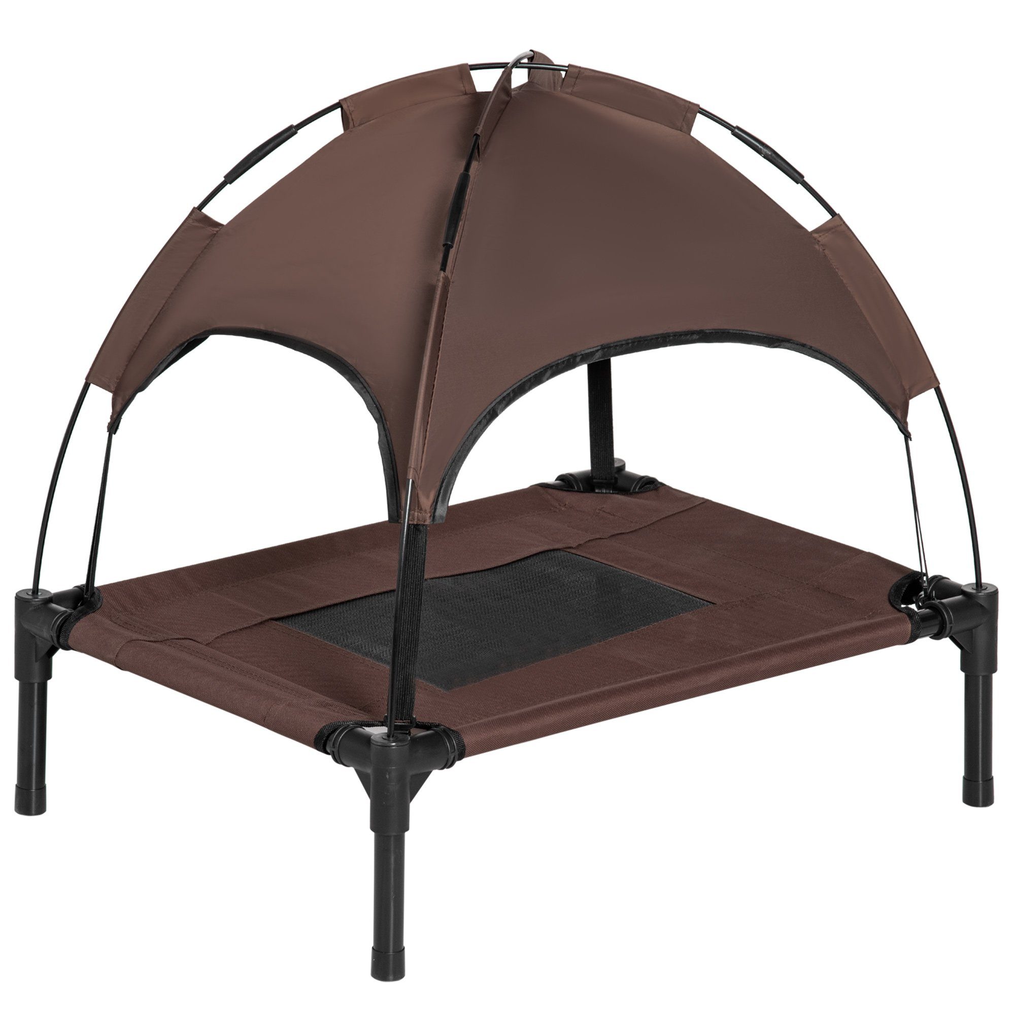 PawHut Tierbett Hundeliege mit Baldachin, Taftstoff, günstig online kaufen