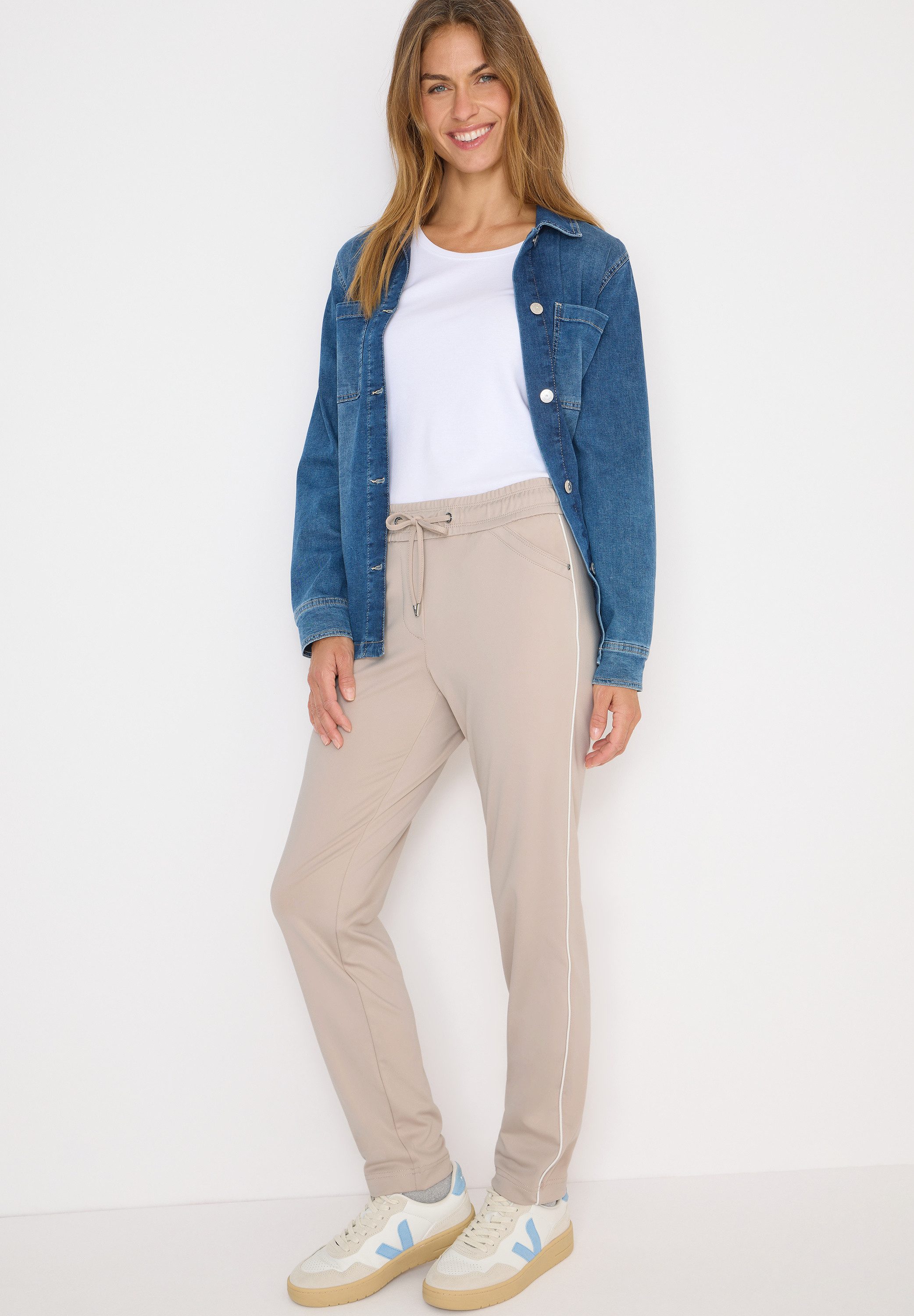 CECIL Stoffhose Style Tracey mit Gallonstreifen und elastischem Bund mit Tunnelzug