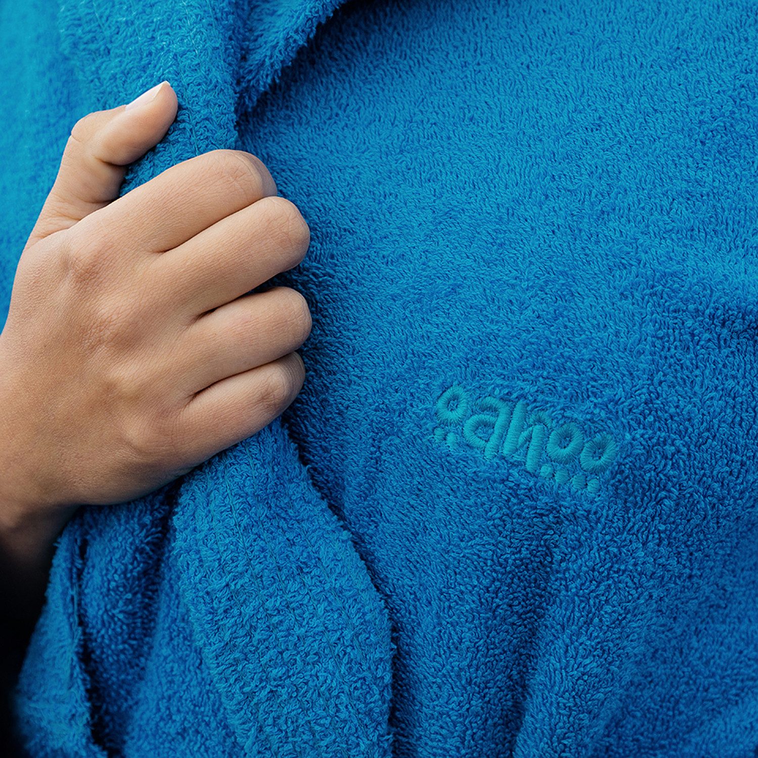 OAHOO Bademantel Unisex Frottee Bademantel mit Kapuze 100% Baumwolle, Extra-Lang