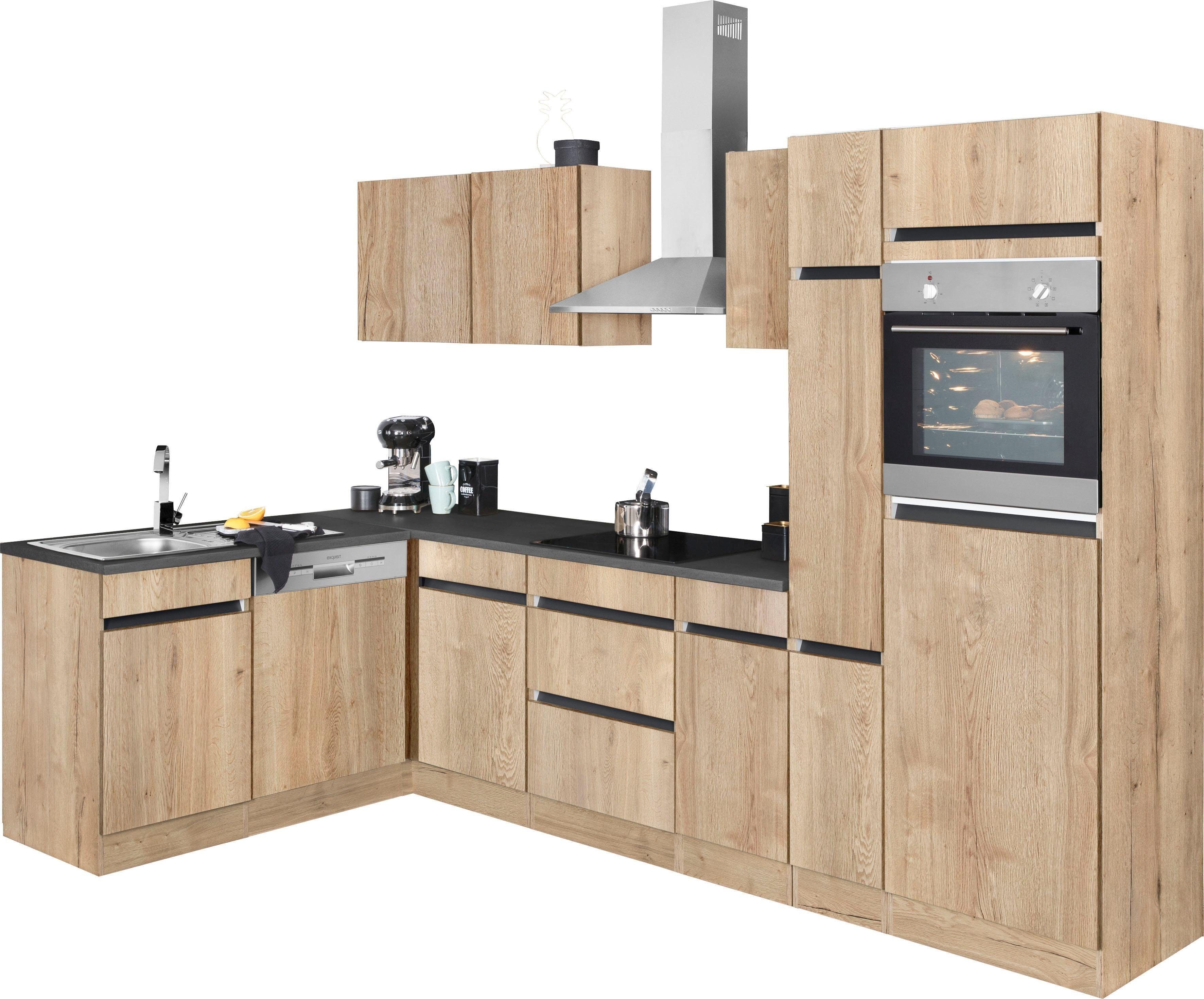 OPTIFIT Küchenzeile Roth, Stellmaße 300x175 cm, wahlweise mit E-Geräten, mit Apothekerschrank