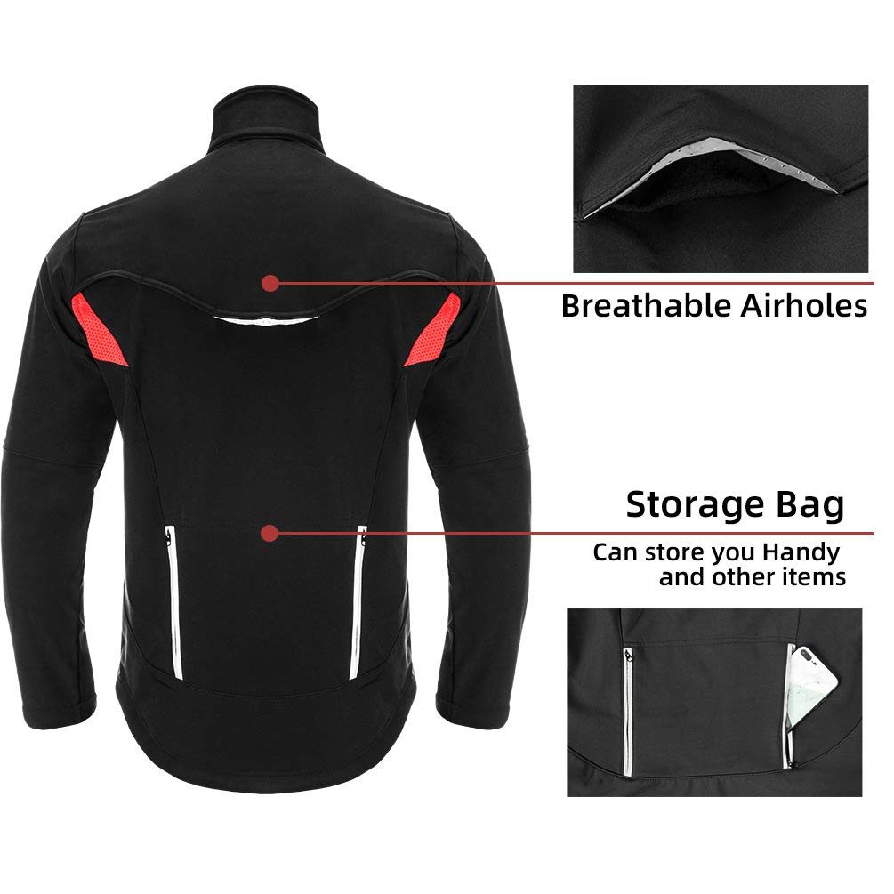 ROCKBROS Fahrradjacke Fahrradjacke Softshell Jacke Sport Warm Winddicht mit Fleece-Innenfutter