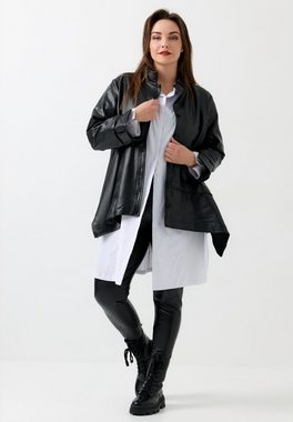 Kekoo Blusenjacke Jacke Leder Imitat mit Stretch 'Pelle'