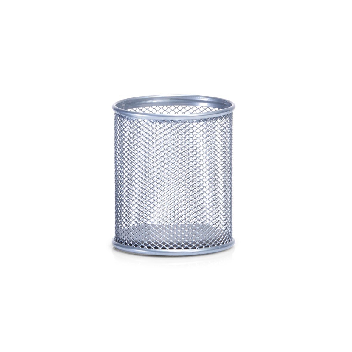 Zeller Present Becher Bleistiftbecher, Metall, Mesh, silber, Ø8 x 9 cm