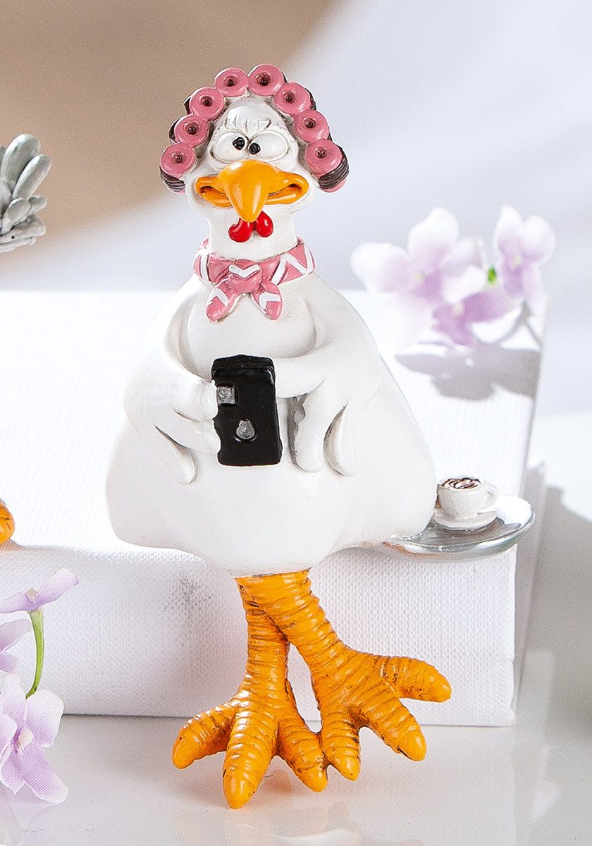 MF Comicfigur Dekofigur Huhn Entspannung humorvolle Tierfigur Wohnaccessoire (1 St)