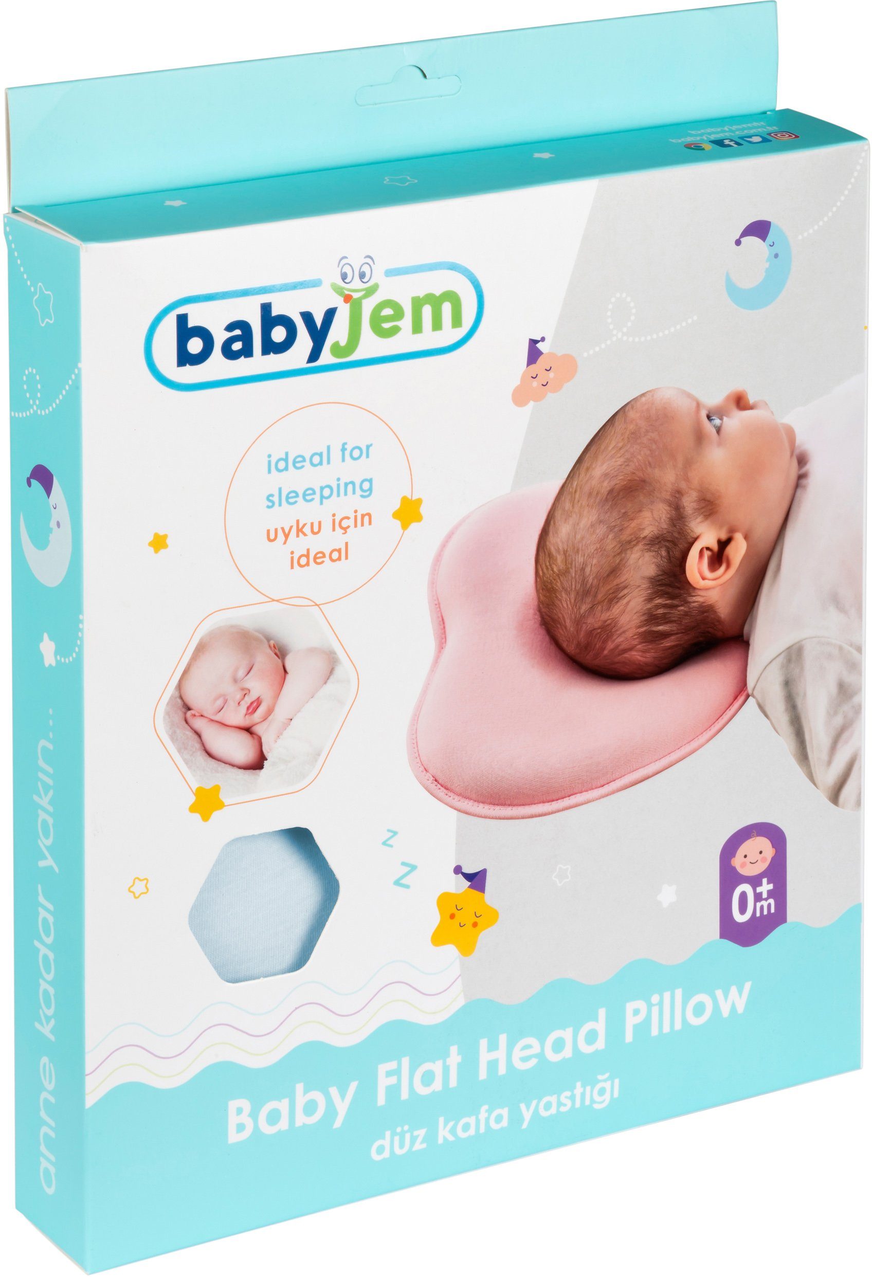 Babyjem Stützkissen Flaches Kopfkissen, Made in Babys; Europe für blau