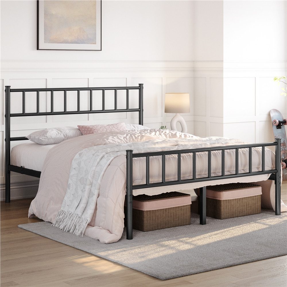 Yaheetech Bettgestell Metallbett, Einzelbettgestell / Doppelbettgestell günstig online kaufen