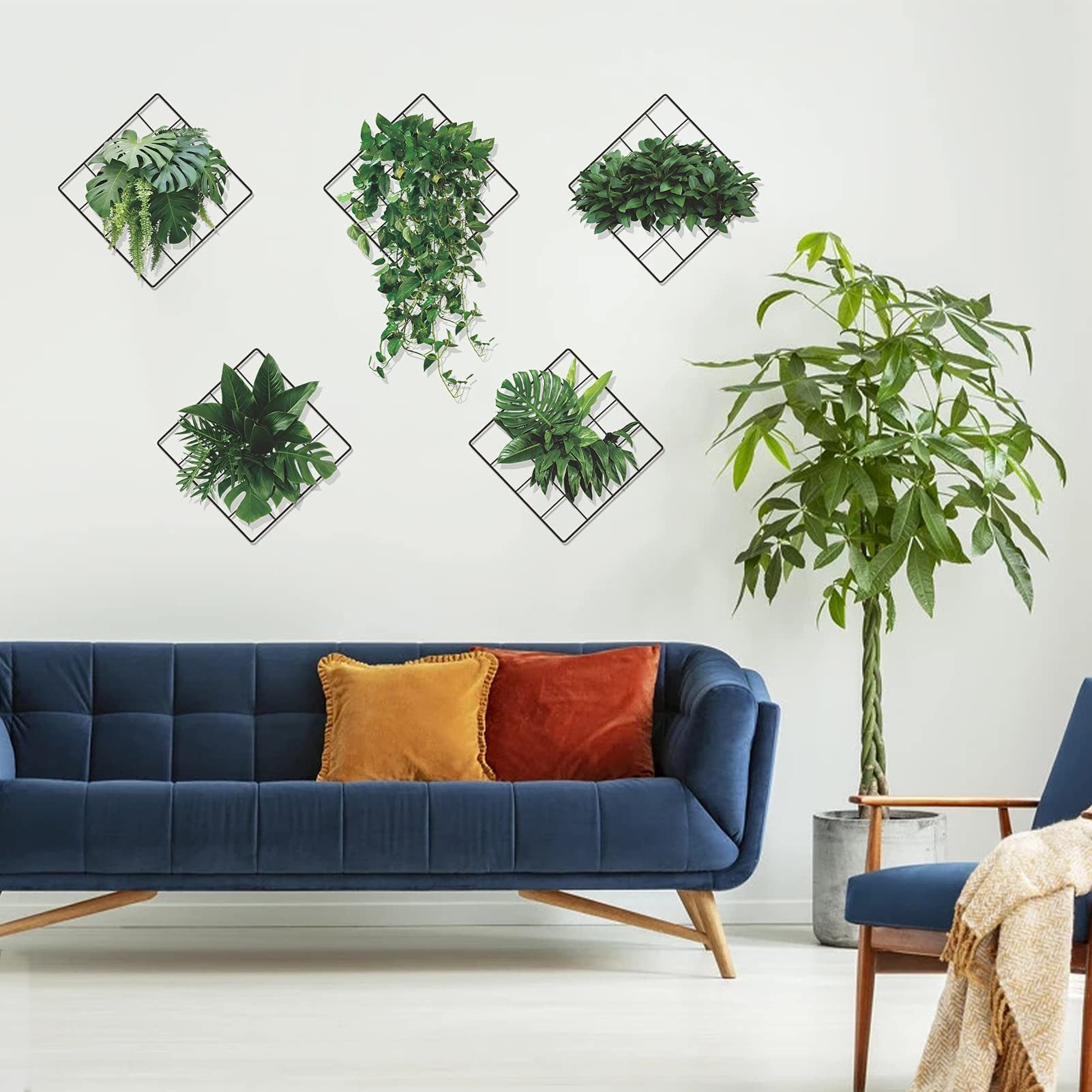 Coonoor Wandsticker Grünen Pflanzen Wandaufkleber, Efeu Blätter Wandsticker, für Küche, Schlafzimmer, Wohnzimmer
