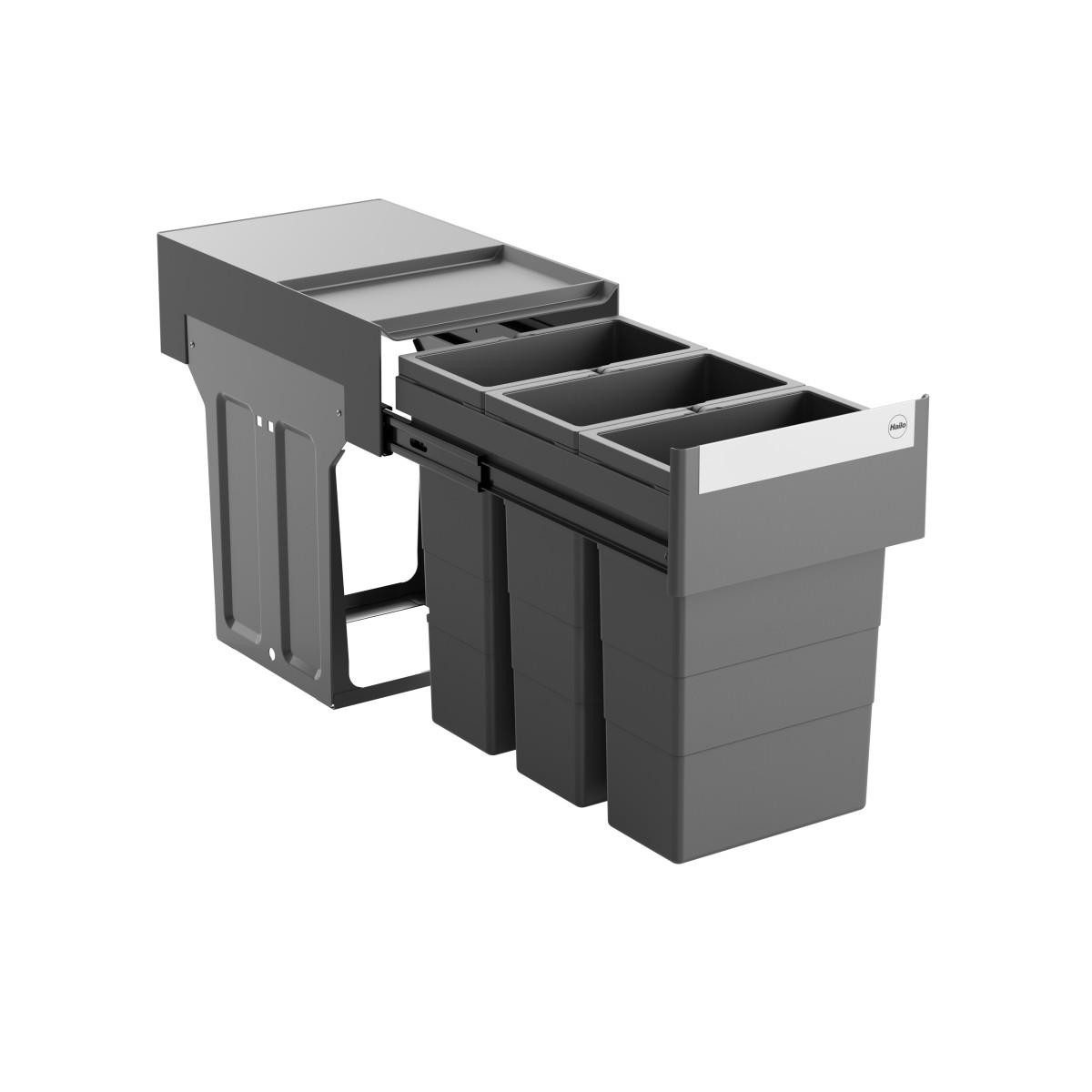 Hailo Einbaumülleimer Hailo Abfallsammler 3666921 TZ Swing Terzett 3x 8 Liter