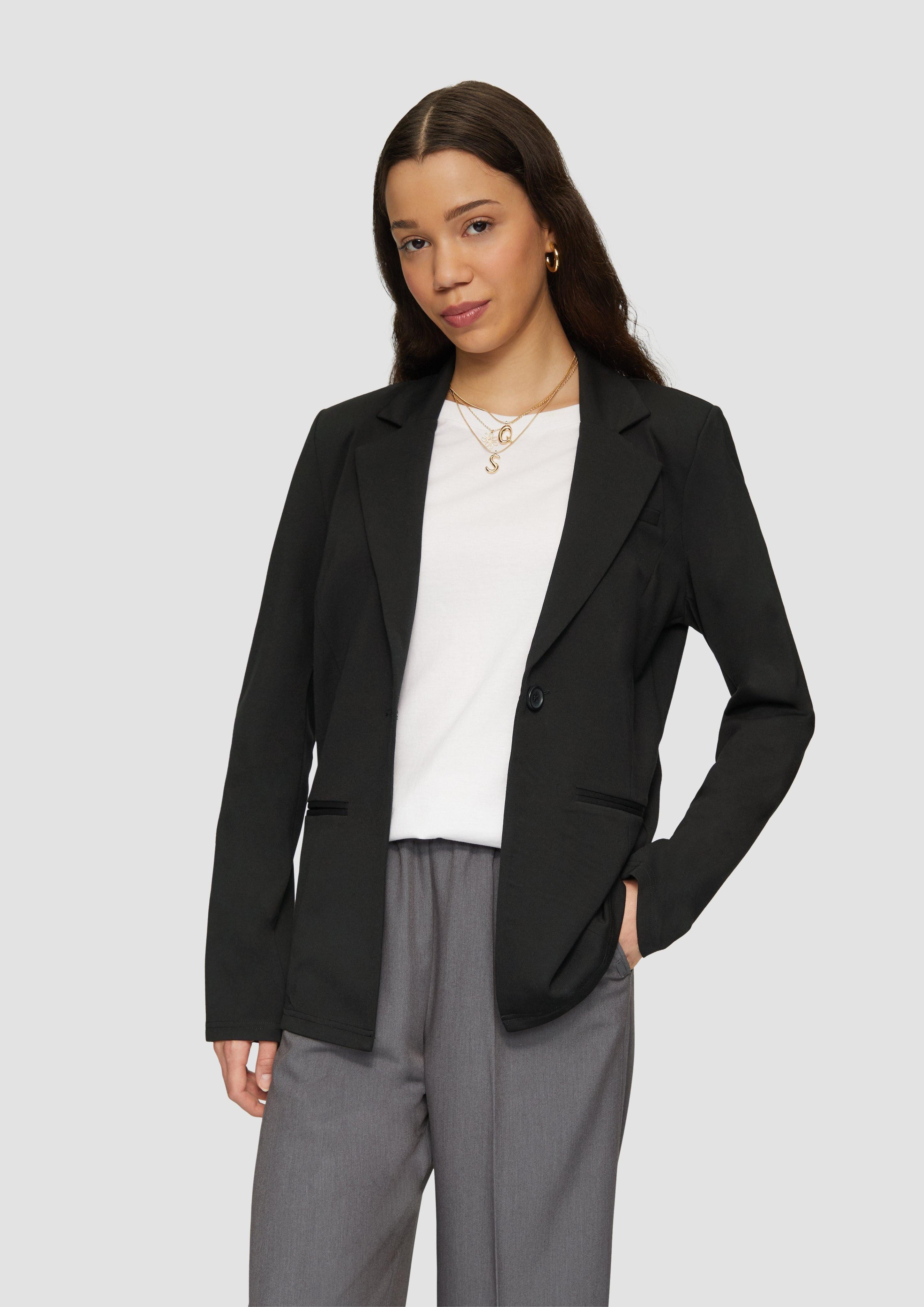 QS Jackenblazer Elastischer Blazer aus Interlockjersey günstig online kaufen