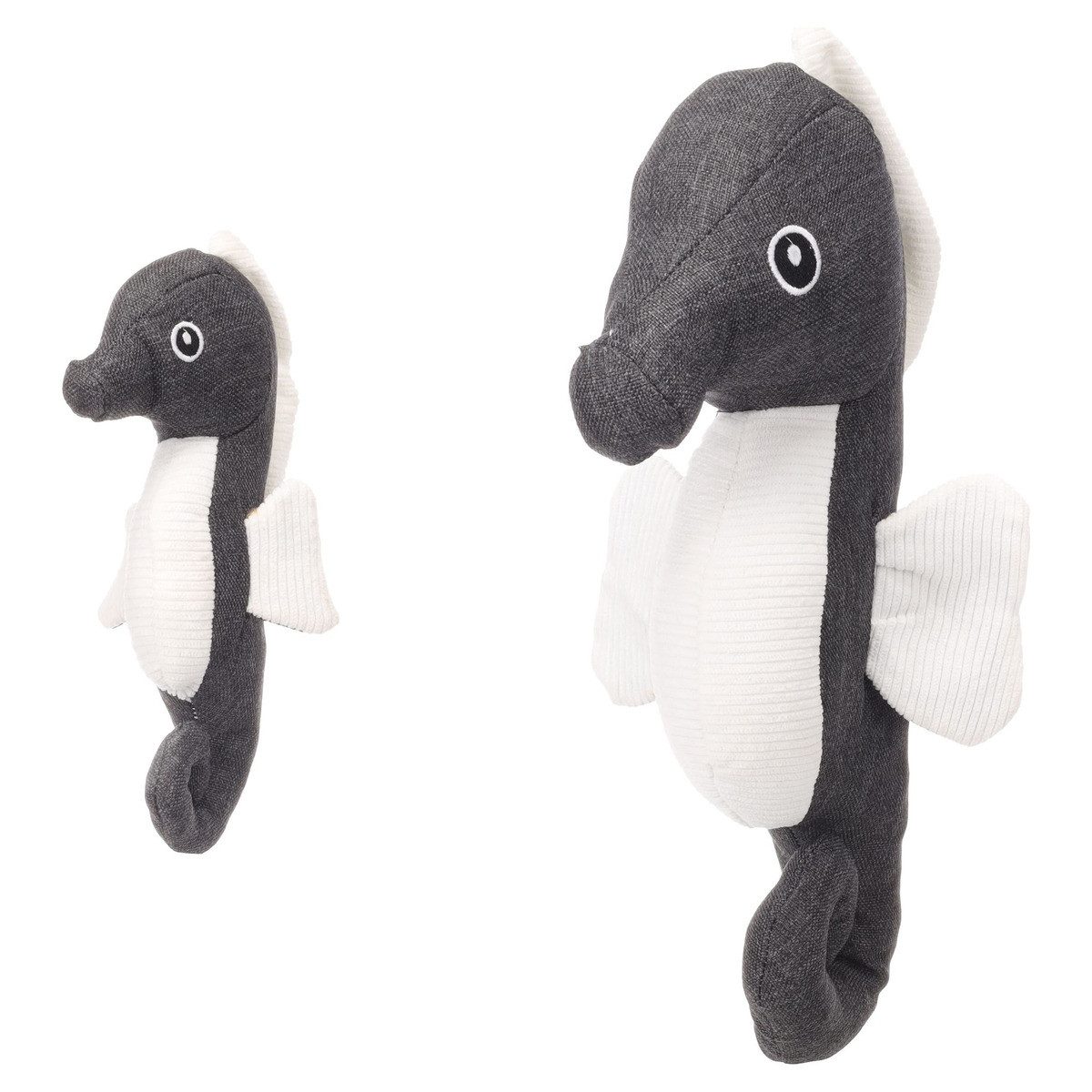 Flamingo Tierkuscheltier Hundespielzeug Flipper Seepferdchen grau