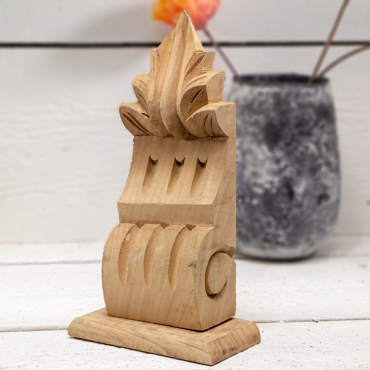 Antikas Möbelbeschlag Ornament,Schrankdeko, Dekoration, Holz, beige, H26,0xB13,5cm