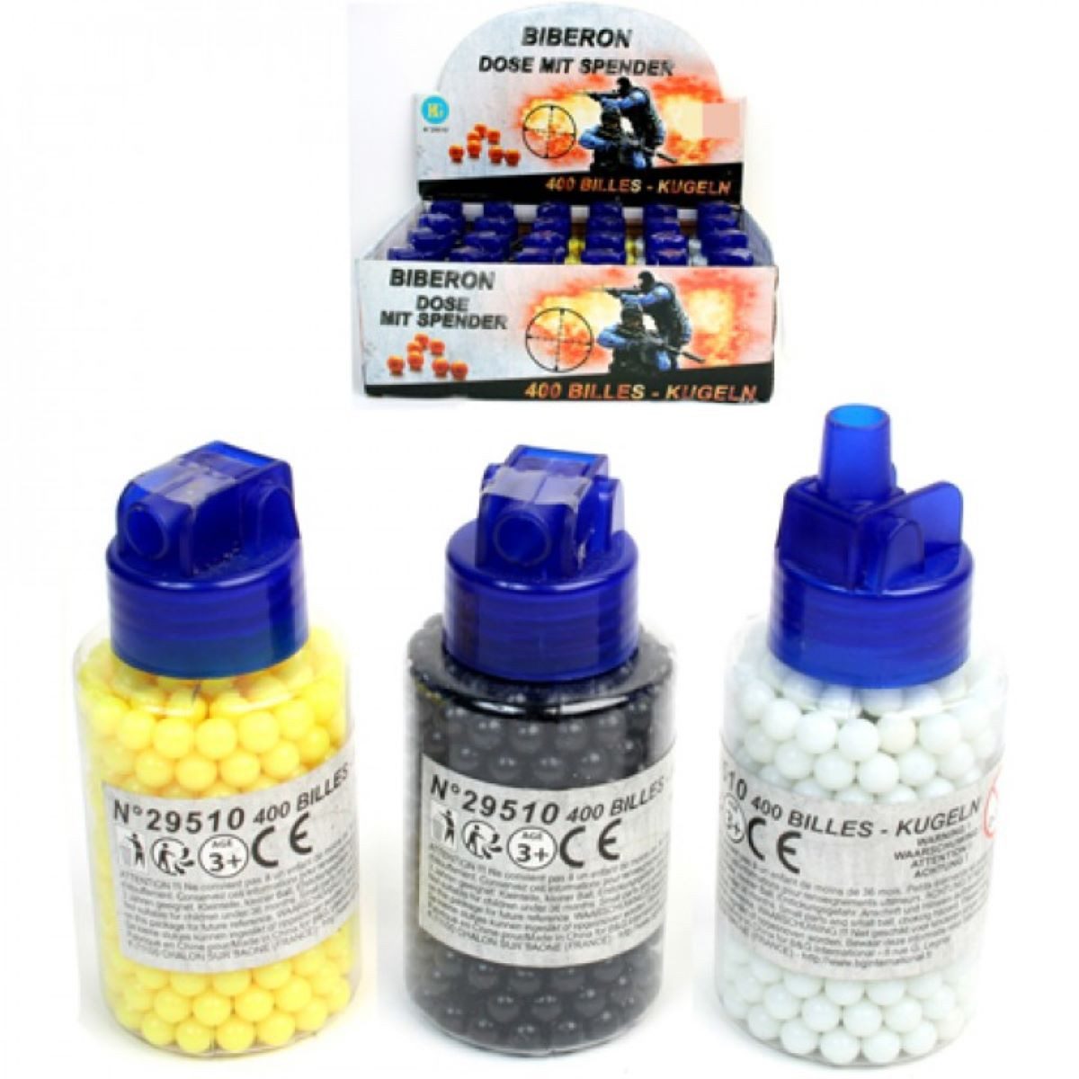 Landahl & Baumann Blaster Munition bunt, 400 Stück 3-fach sort.