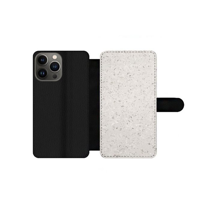 MuchoWow Handyhülle Granit - Grau - Muster - Design - Weiß Handyhülle Telefonhülle Apple iPhone 13 Pro Max