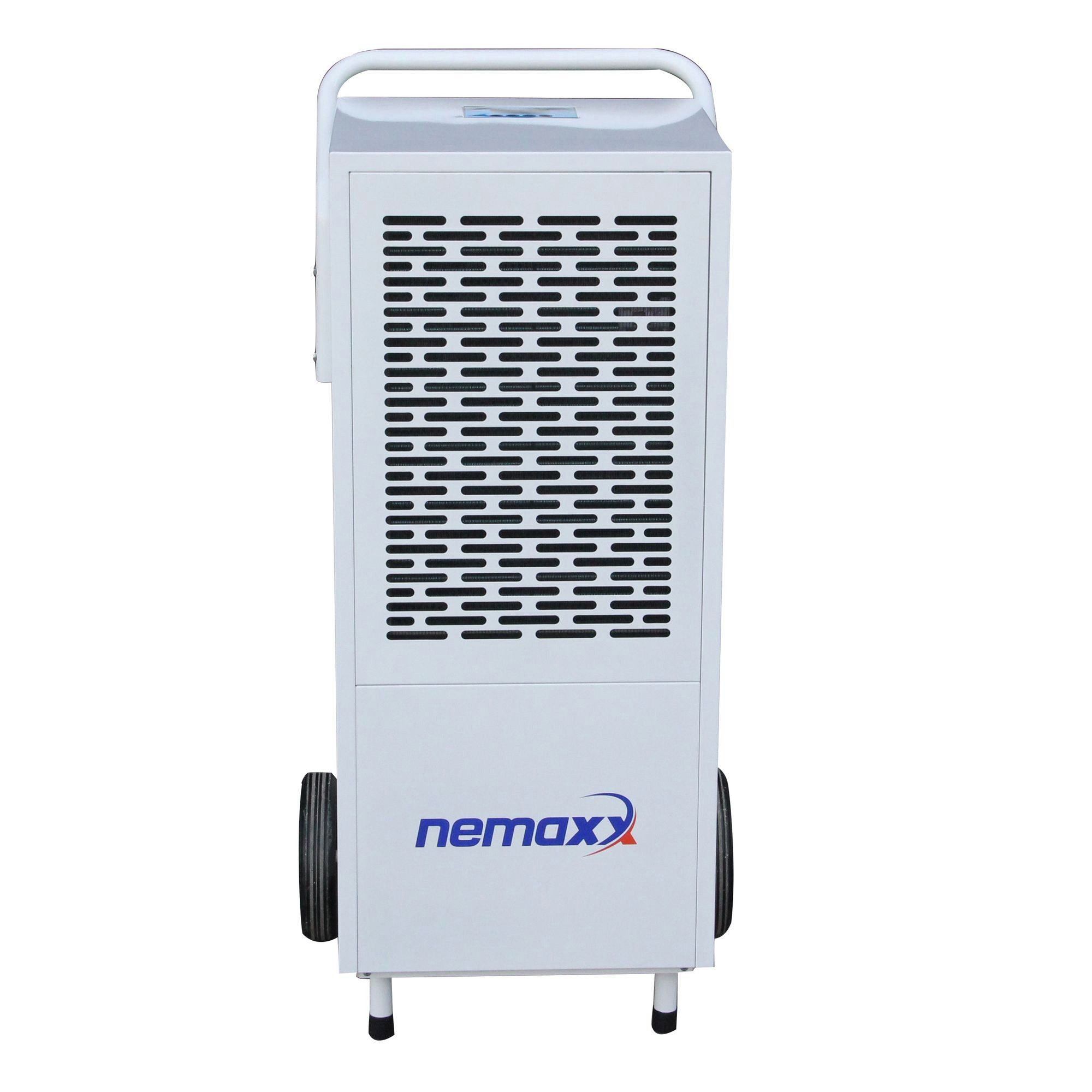 NEMAXX Bautrockner BT120, Entfeuchtung 120,00 l/Tag, Aut. Abschaltung, Schlauch, Display, Laufreifen, Transportgriff