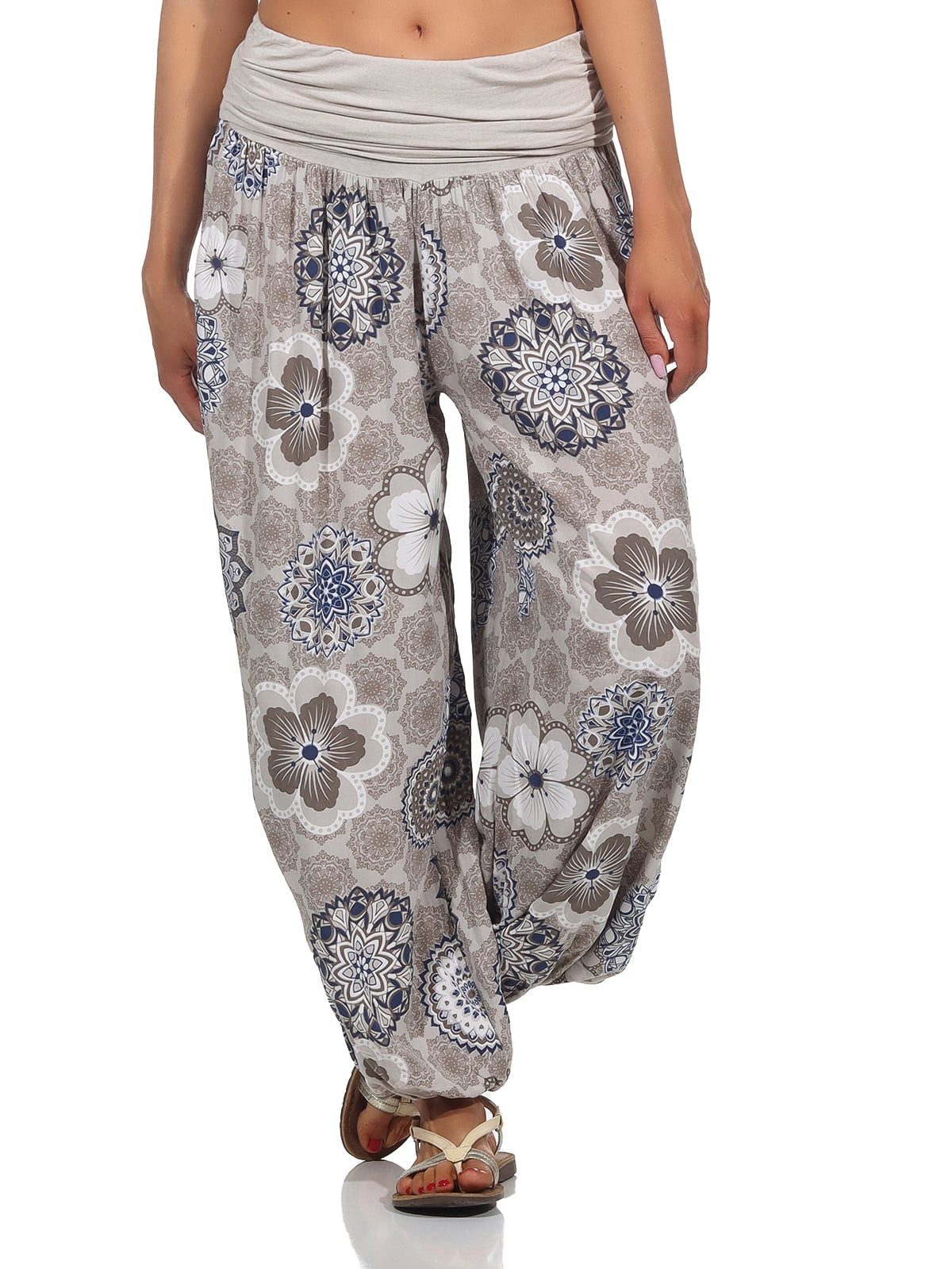 OriginalYou Haremshose Sommerhose Damen Boho Flatterhose leichte Yoga-Hose weites Bein luftige & leicht, hautfreundliches Material