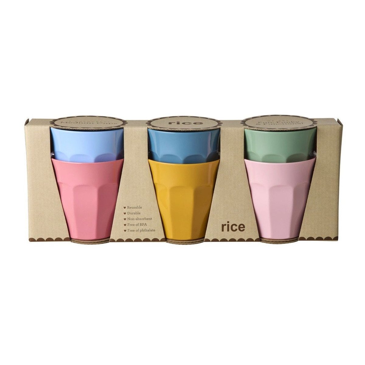 rice Becher Melaminbecher Set 6-teilig „All You Need is Love“ 160 ml 7,5 cm