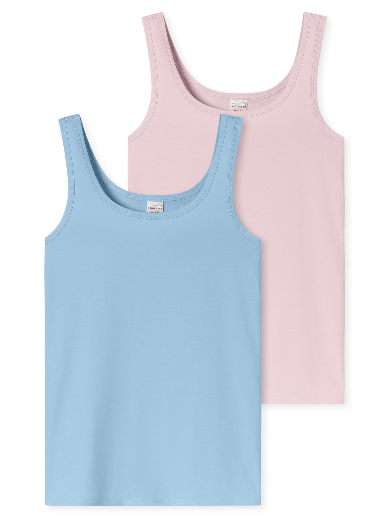 Schiesser Unterhemd 955 (2-St) Achselhemd, Tanktop, Unterziehshirt