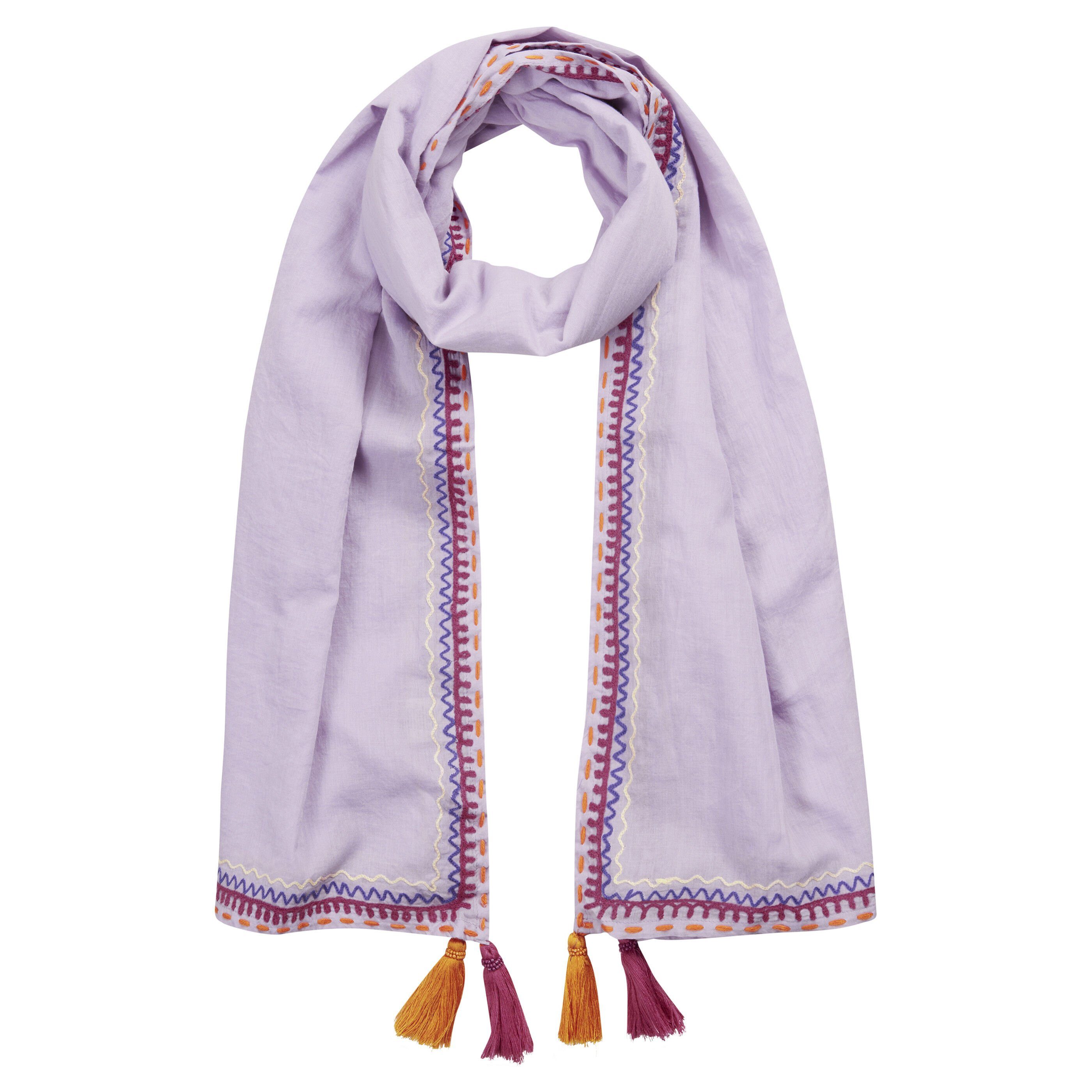 Trend-Tasseln Pareo Codello rosa Bio-Baumwolle Modeschal zertifizierter aus mit
