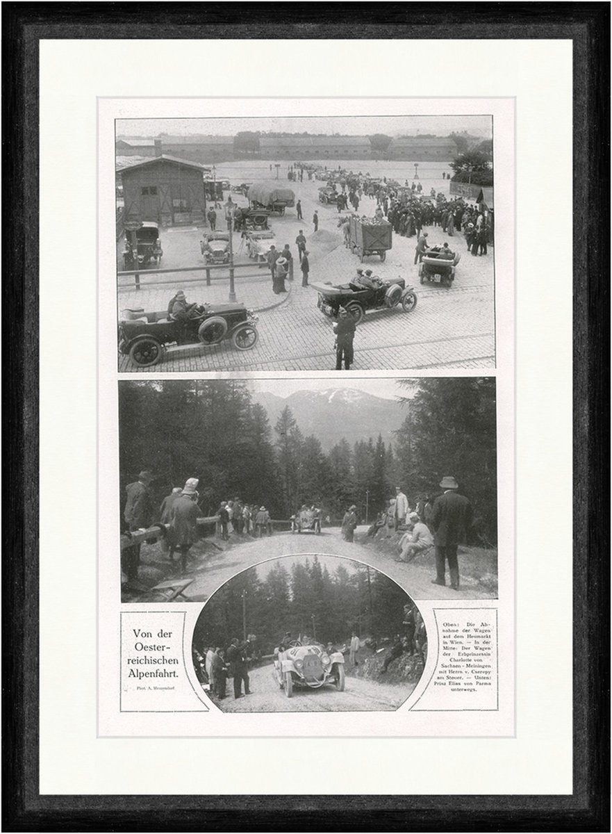 Kunstdruck Von der Oesterreichischen Alpenfahrt Automobile Wagen F_Vintage 00928, (1 St)