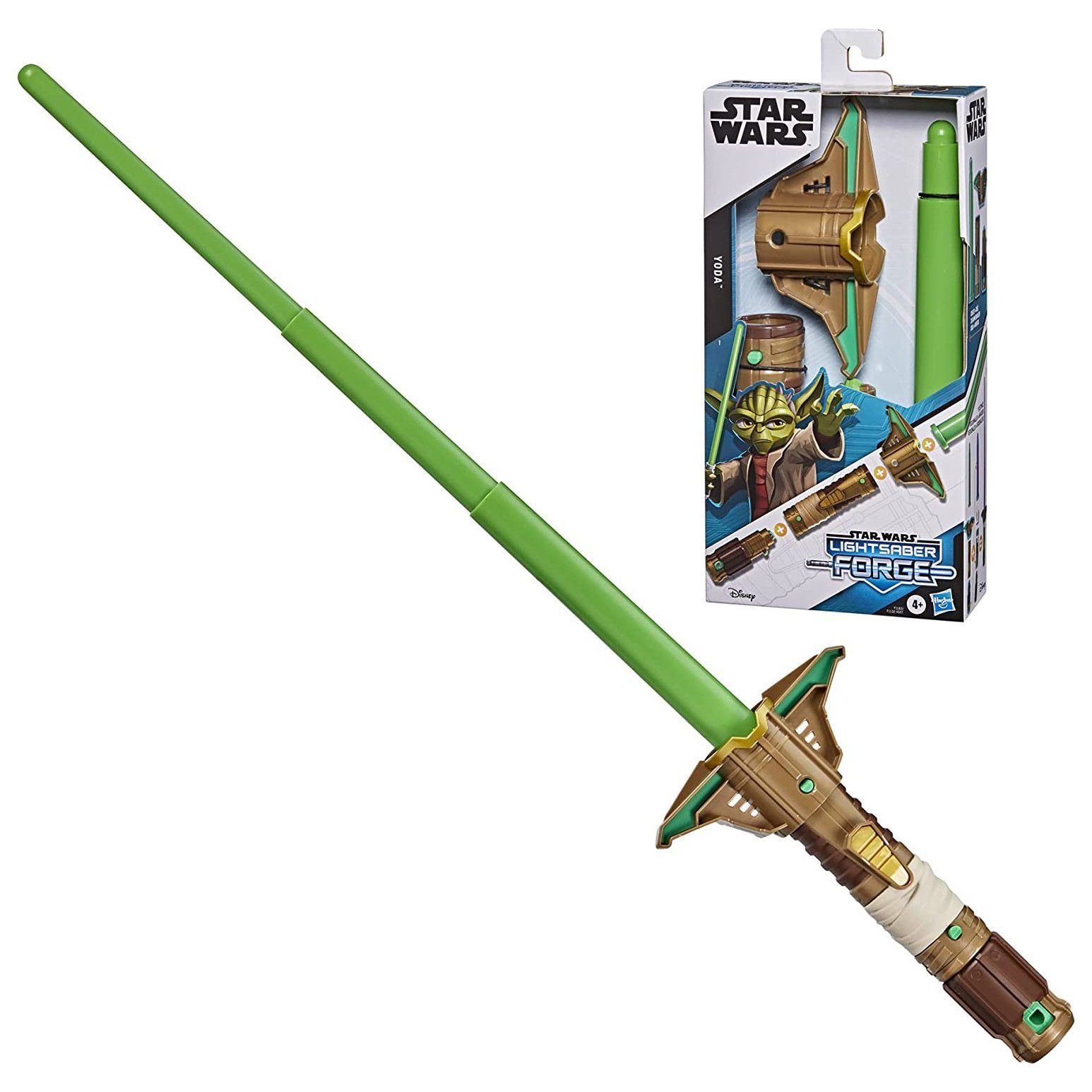 Metamorph Lichtschwert Star Wars Lightsaber Forge Yoda - grün ausfahrbar, Lizenziertes Lichtschwert des alten Jedi-Meisters