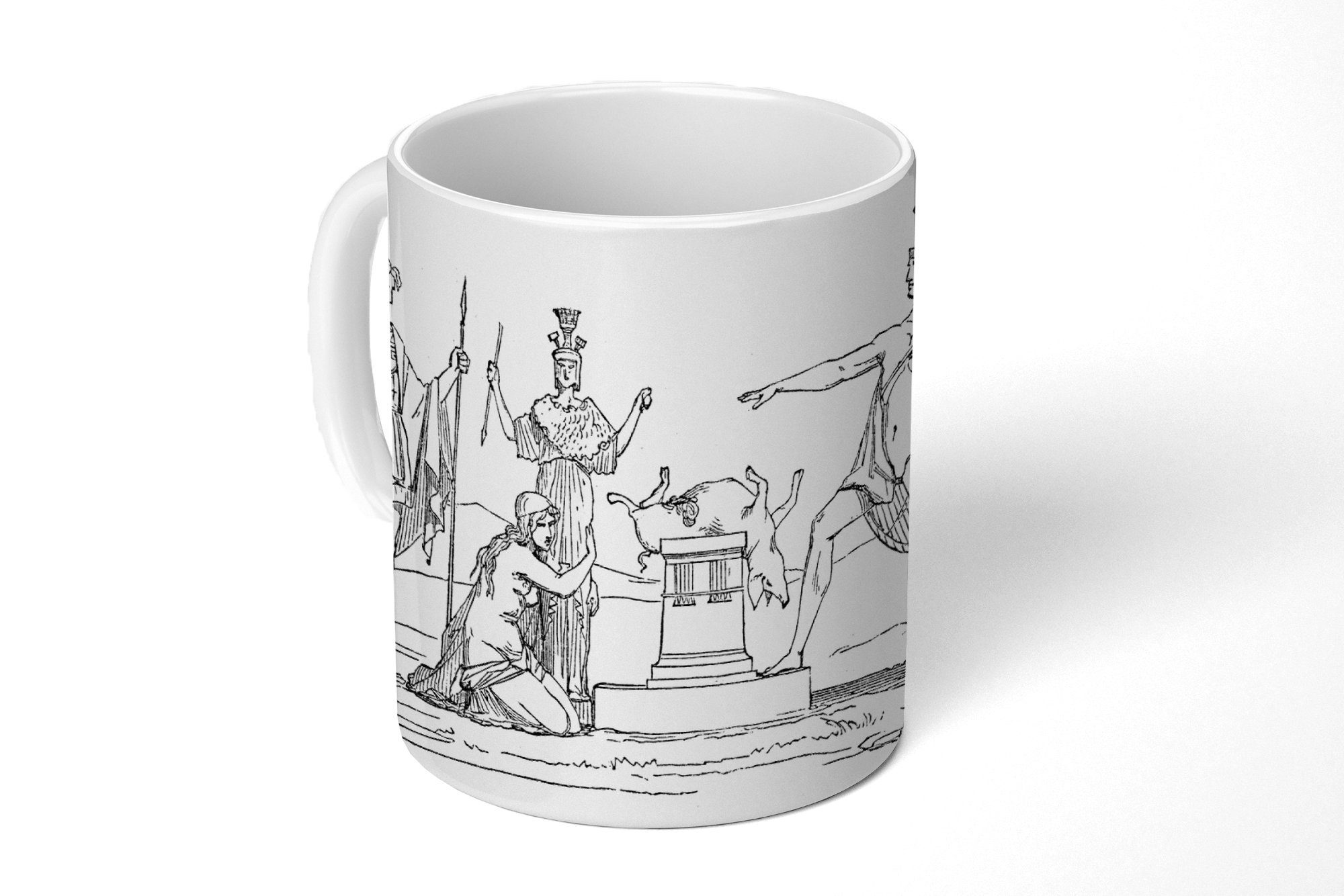MuchoWow Tasse Eine antike Illustration von Figuren der griechischen Mythologie, Keramik, Kaffeetassen, Teetasse, Becher, Teetasse, Geschenk