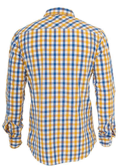 URBAN CLASSICS Langarmhemd Herren Tricolor Big Checked Shirt (1-tlg)