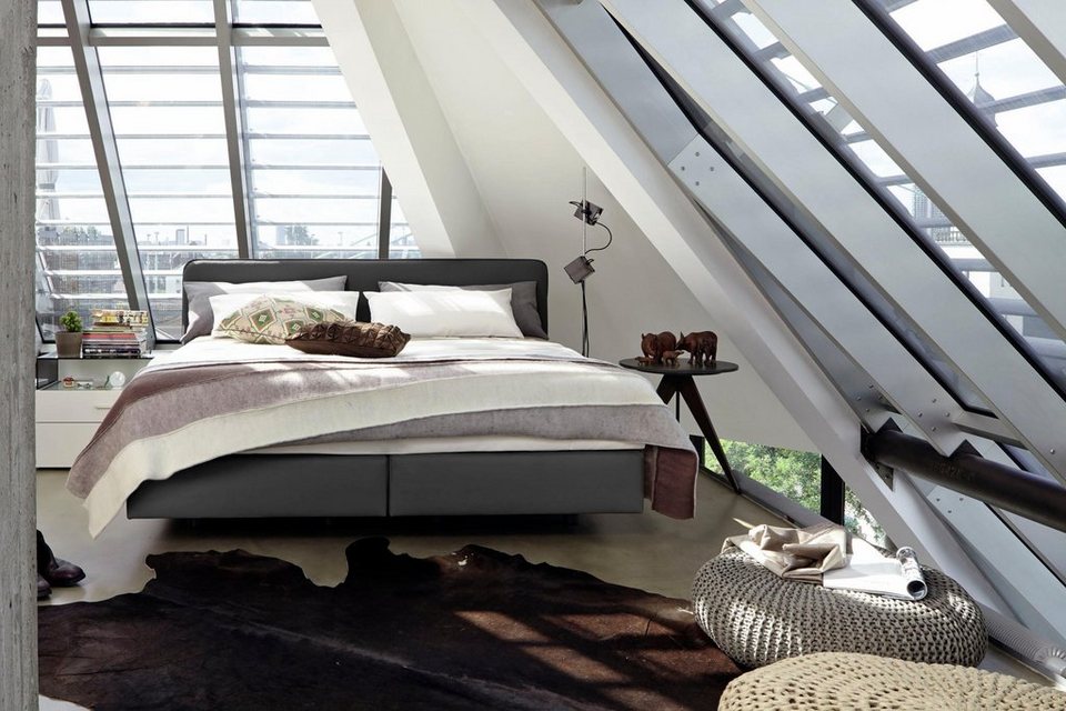 now by hülsta Boxspringbett B mit Keder im Kopfteil