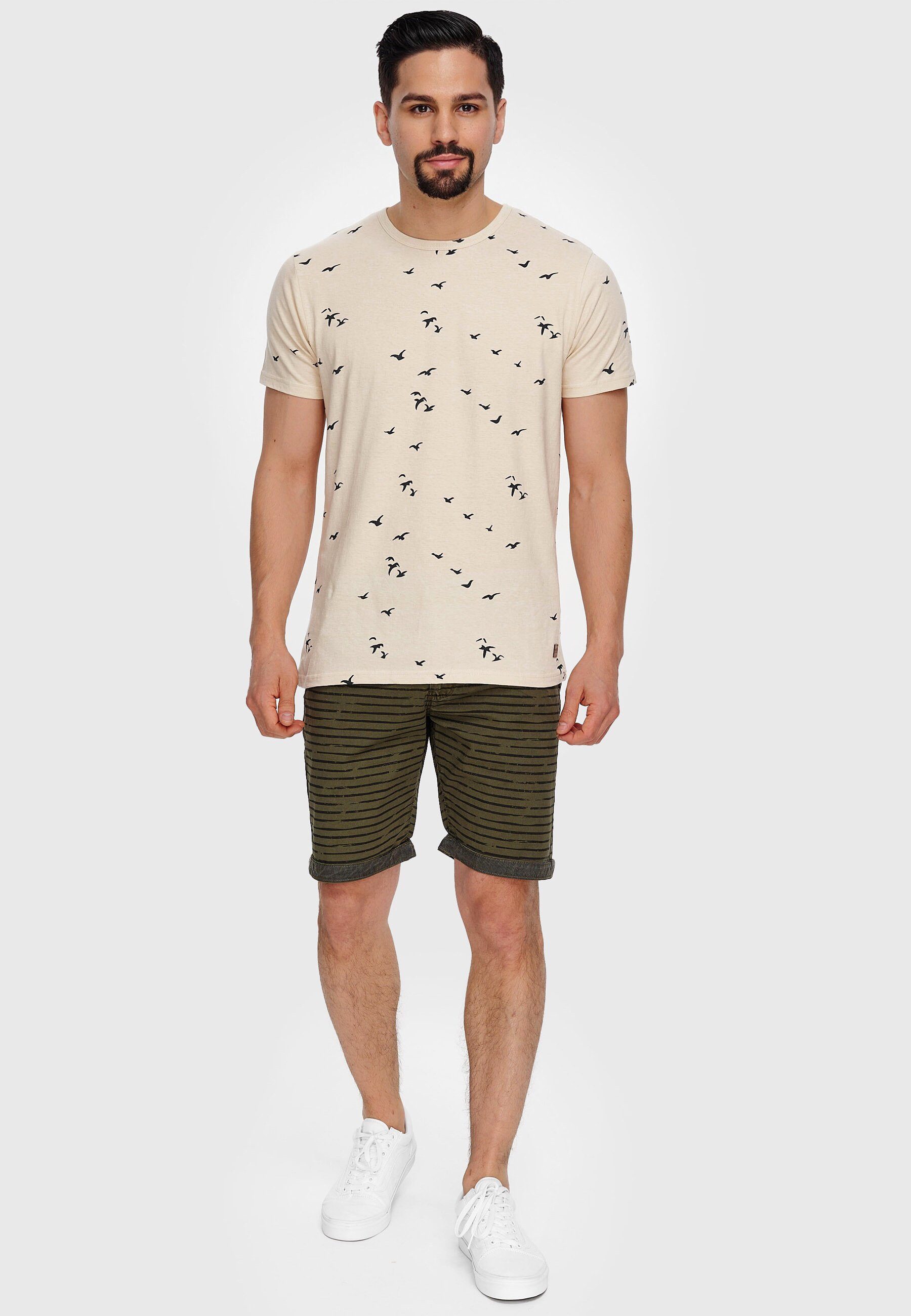 Indicode Chinoshorts Herren Arroyo Chino Shorts Herrenshorts mit auffälligem Streifenmuster