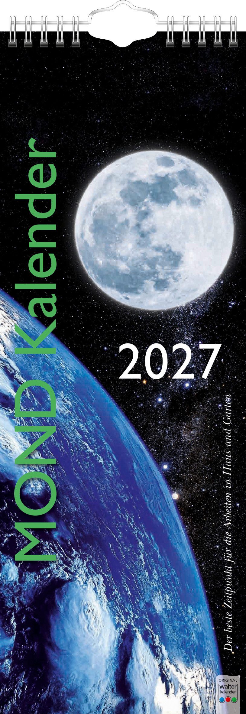 BRUNNEN Wandkalender 2027 BRUNNEN Streifenkalender Mond 15,5 x 42,8cm