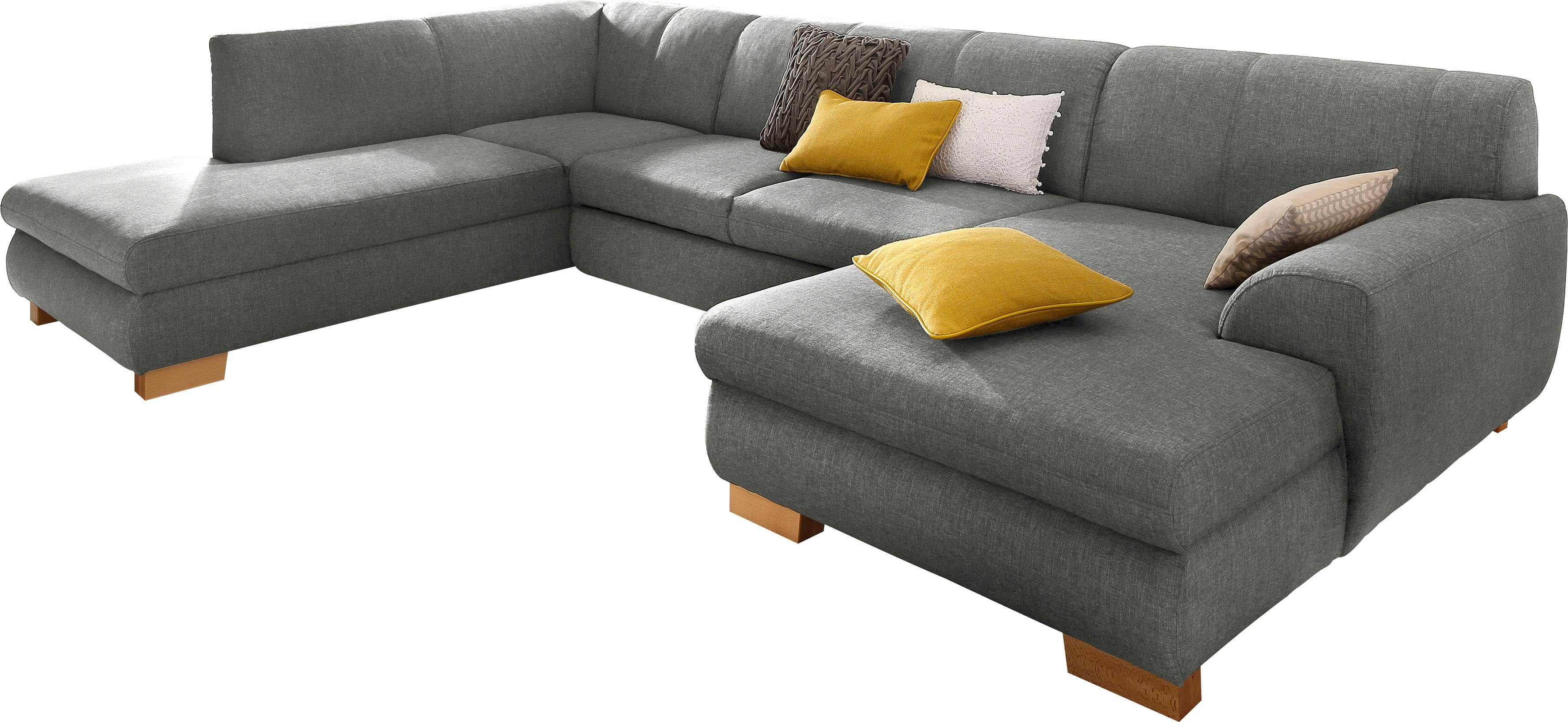 Home affaire Wohnlandschaft Nika zeitlos und elegant, viel Platz, U-Form, Wohnlandschaft, MELROSE®/Struktur oder Struktur fein
