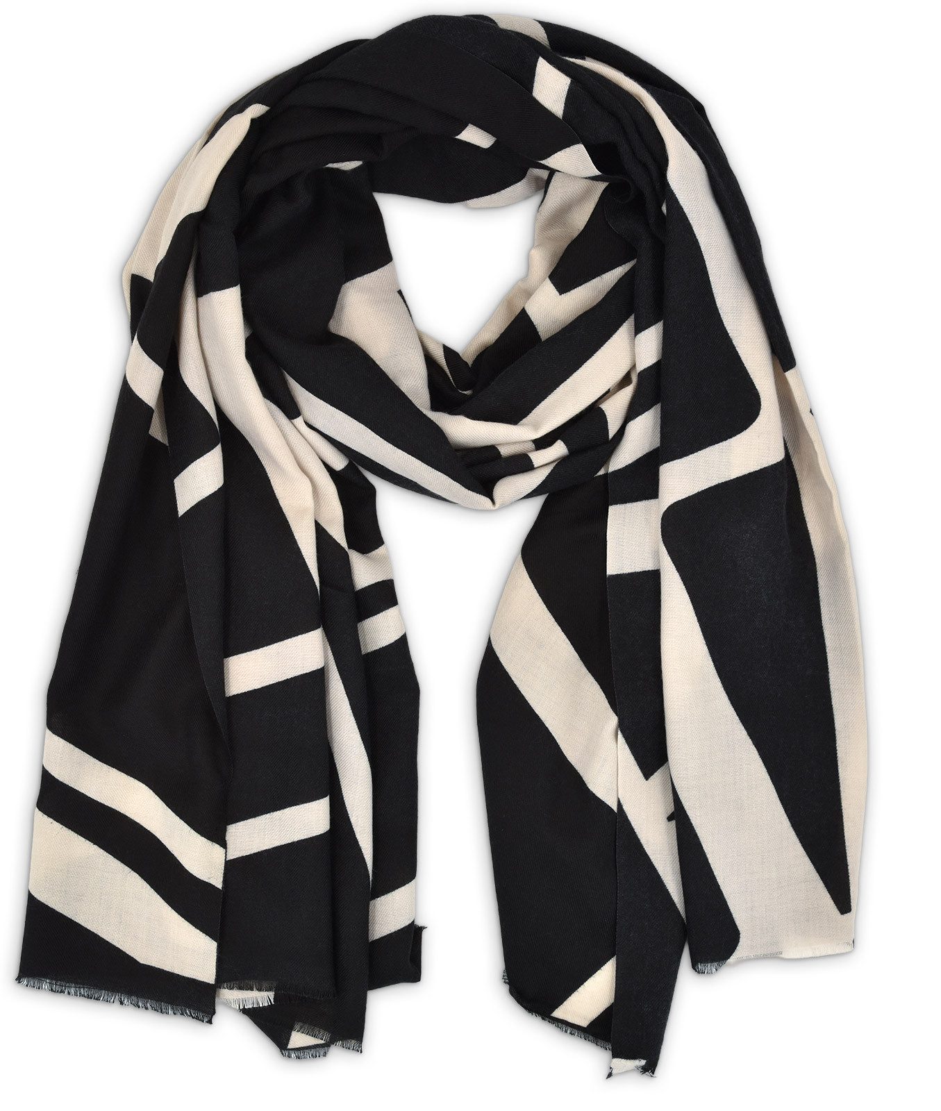 styleBREAKER Modeschal Schal mit Graphic Lines günstig online kaufen