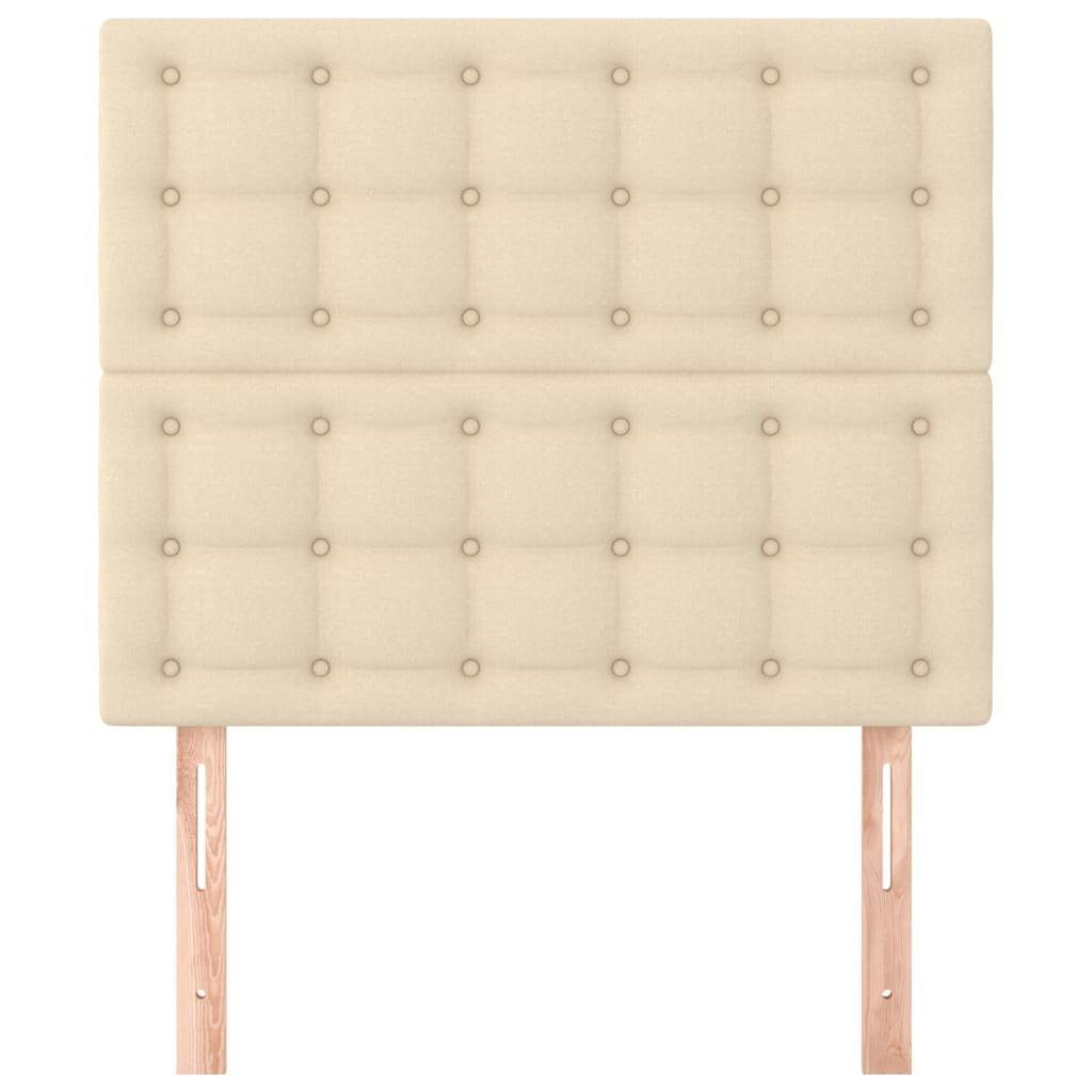 vidaXL Bett Kopfteil Creme 90x5x118/128 cm Stoff (1-tlg)