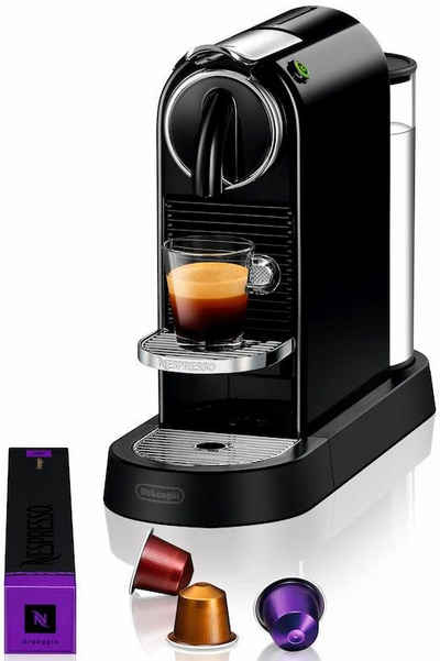 Nespresso Kapselmaschine CITIZ EN 167.B von DeLonghi, Black, inkl. Willkommenspaket mit 14 Kapseln
