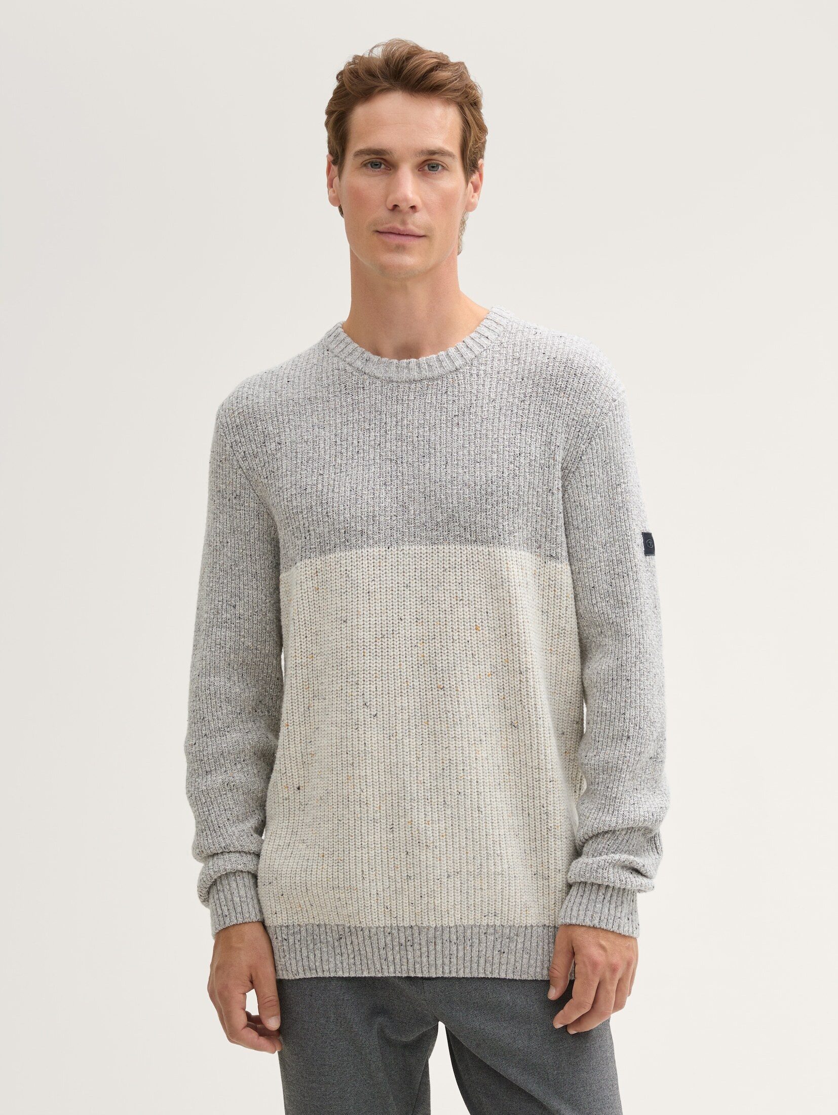 Strickpullover Strickpullover mit Strukturmix