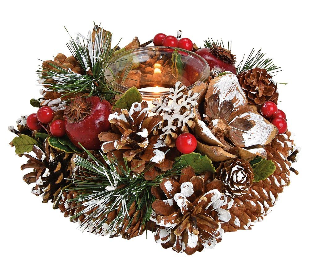 matches21 HOME & HOBBY Торшеры Windlicht Weihnachten bunt Glas Holz Kunststoff Ø 18x8 cm (1 St)