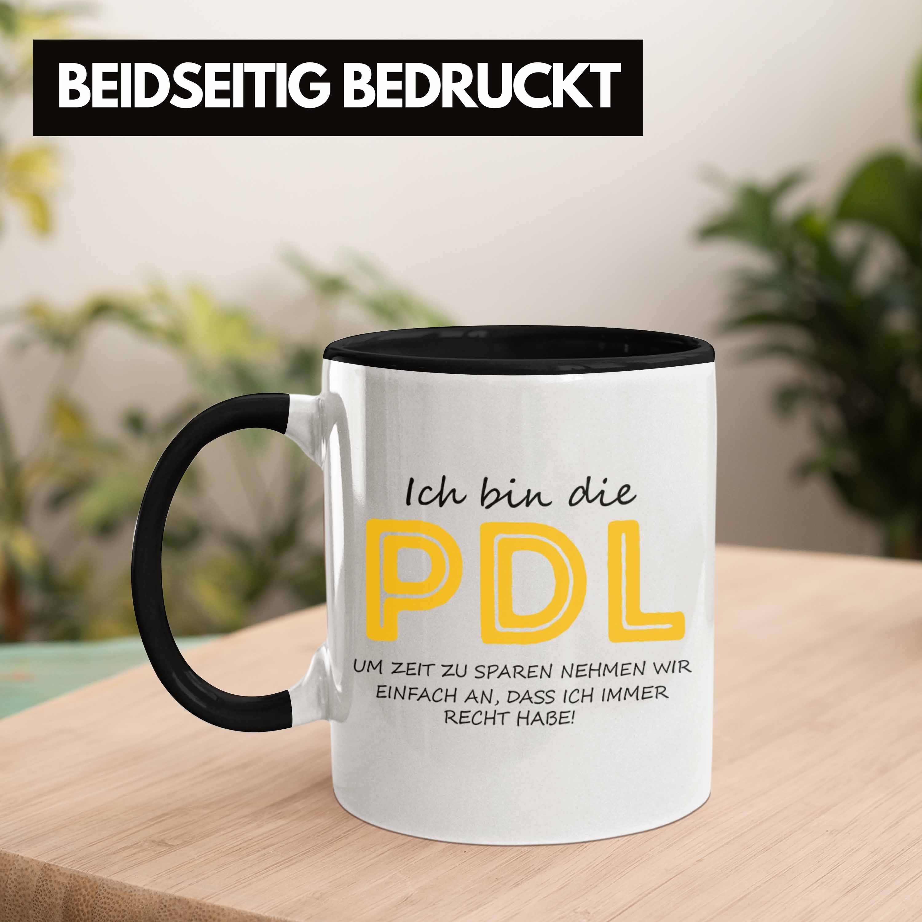 Geschenkidee Tasse Lustige Tasse Trendation Schwarz Krankenhaus PDL für Pflegedienstleitungen