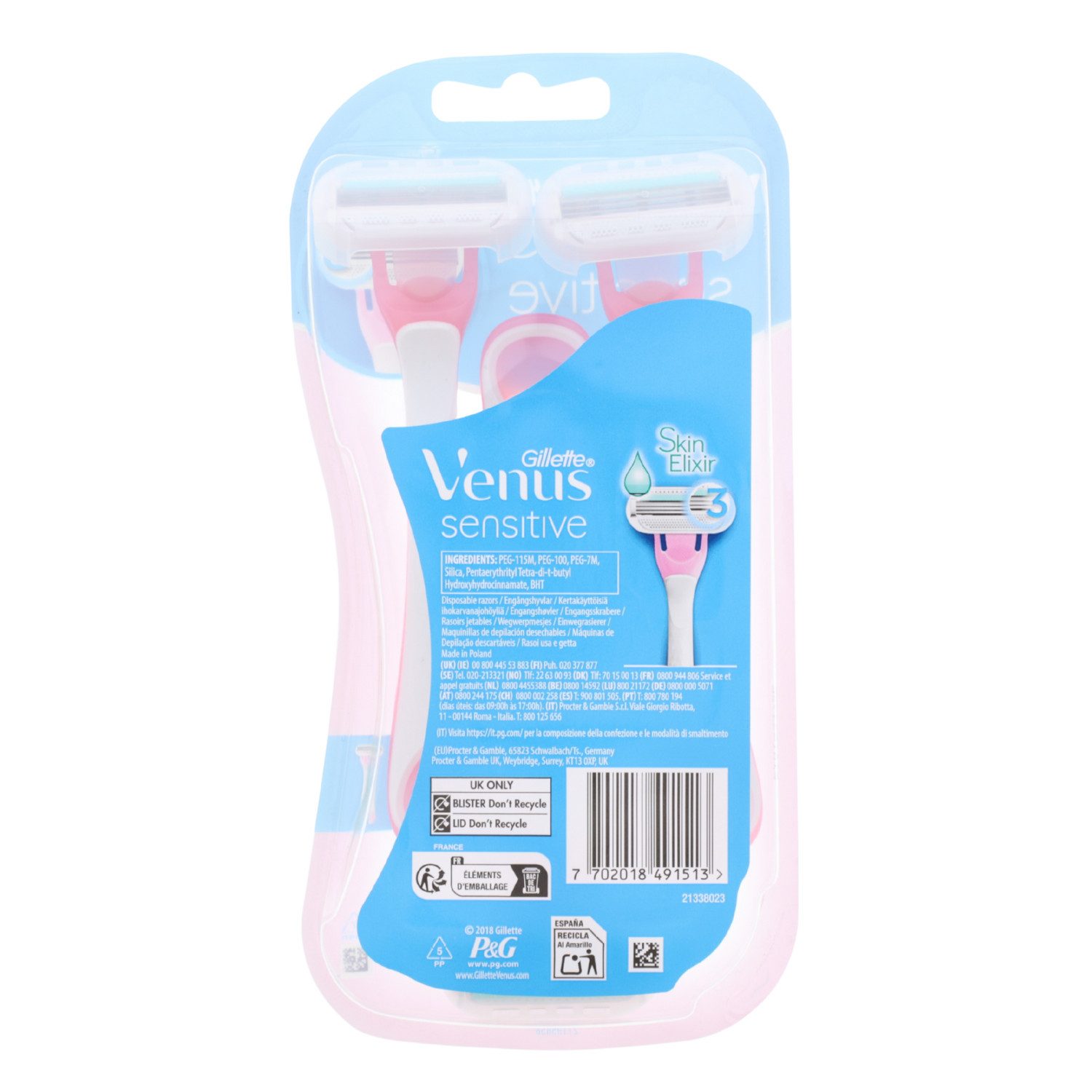 Gillette Körperrasierer Gillette Venus Sensitive Einwegrasierer 3 Damenrasierer Rasierer mit K