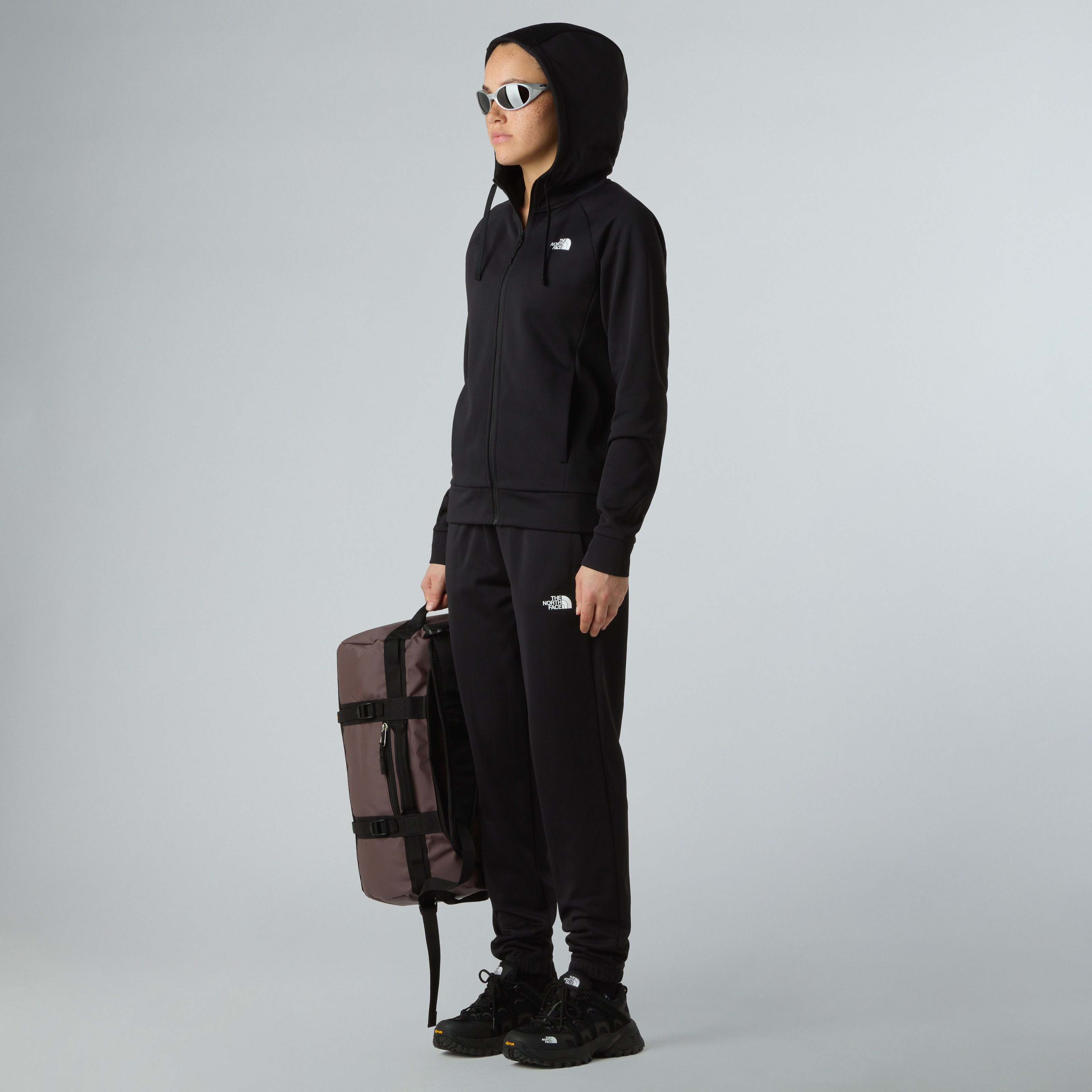 The North Face Fleecejacke W REAXION 2.0 HOODED FULL ZIP JACKET sportlicher Stil, mit Kapuze und Kordelzug, mit Eingrifftaschen