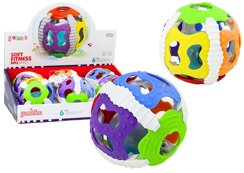 Wisam Lernspielzeug Sinnesball für Babys, Gummi, Lichter, Geräusche, bunt