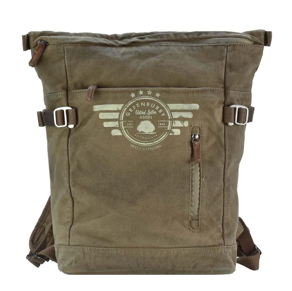 Greenburry Tagesrucksack Aviator, Rucksack, mit Tabletfach 23x31cm, 16oz Canvas im used Look