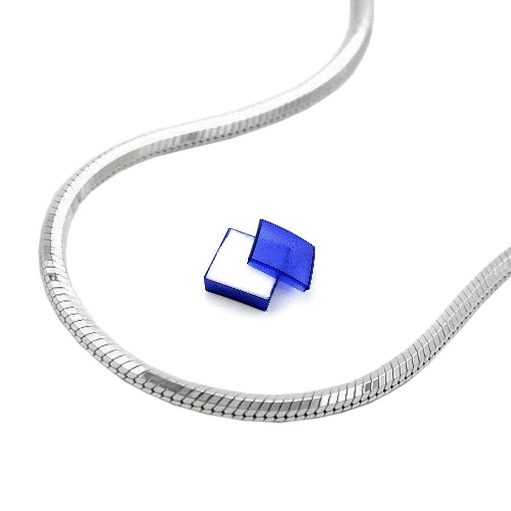 Silberkette Halskette 1,3 mm Schlangenkette fünfkantig 925 Silber 45 cm