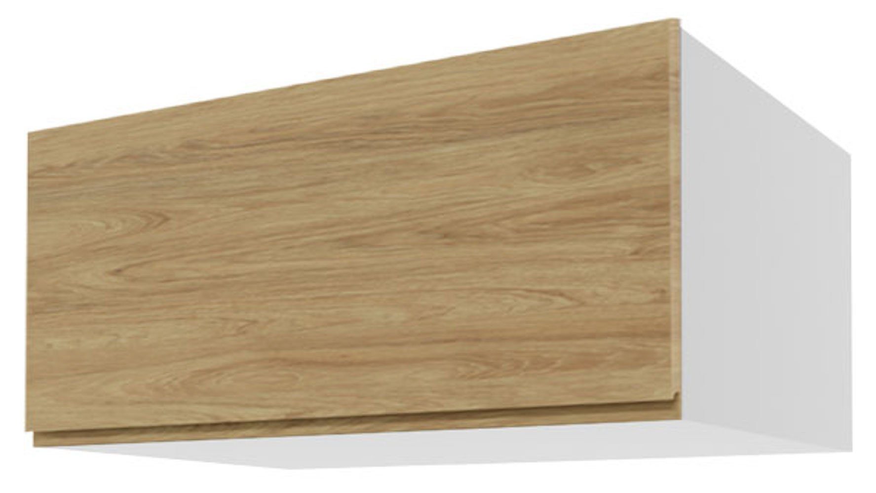 Feldmann-Wohnen Klapphängeschrank Arezzo 90cm Front- und Korpusfarbe wählbar grifflos mit Klappe Hickory Natur