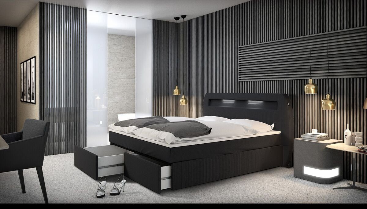 Boxspringbett MALLIRA, in grau