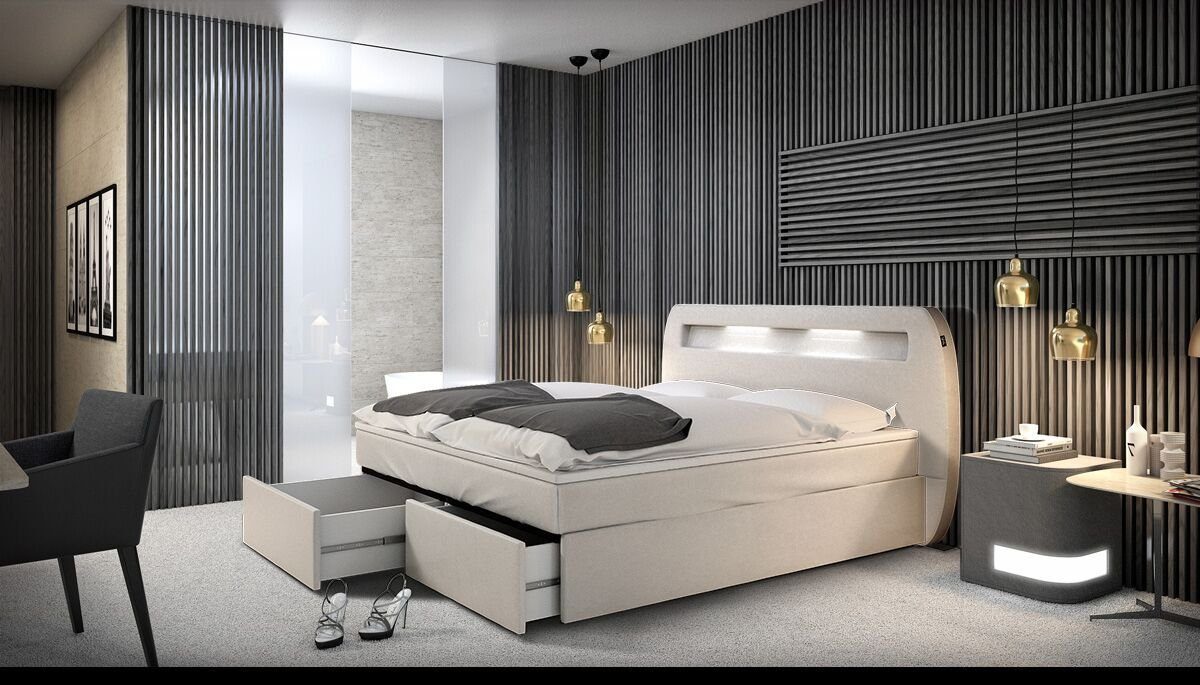 Boxspringbett MALLIRA, in weiß