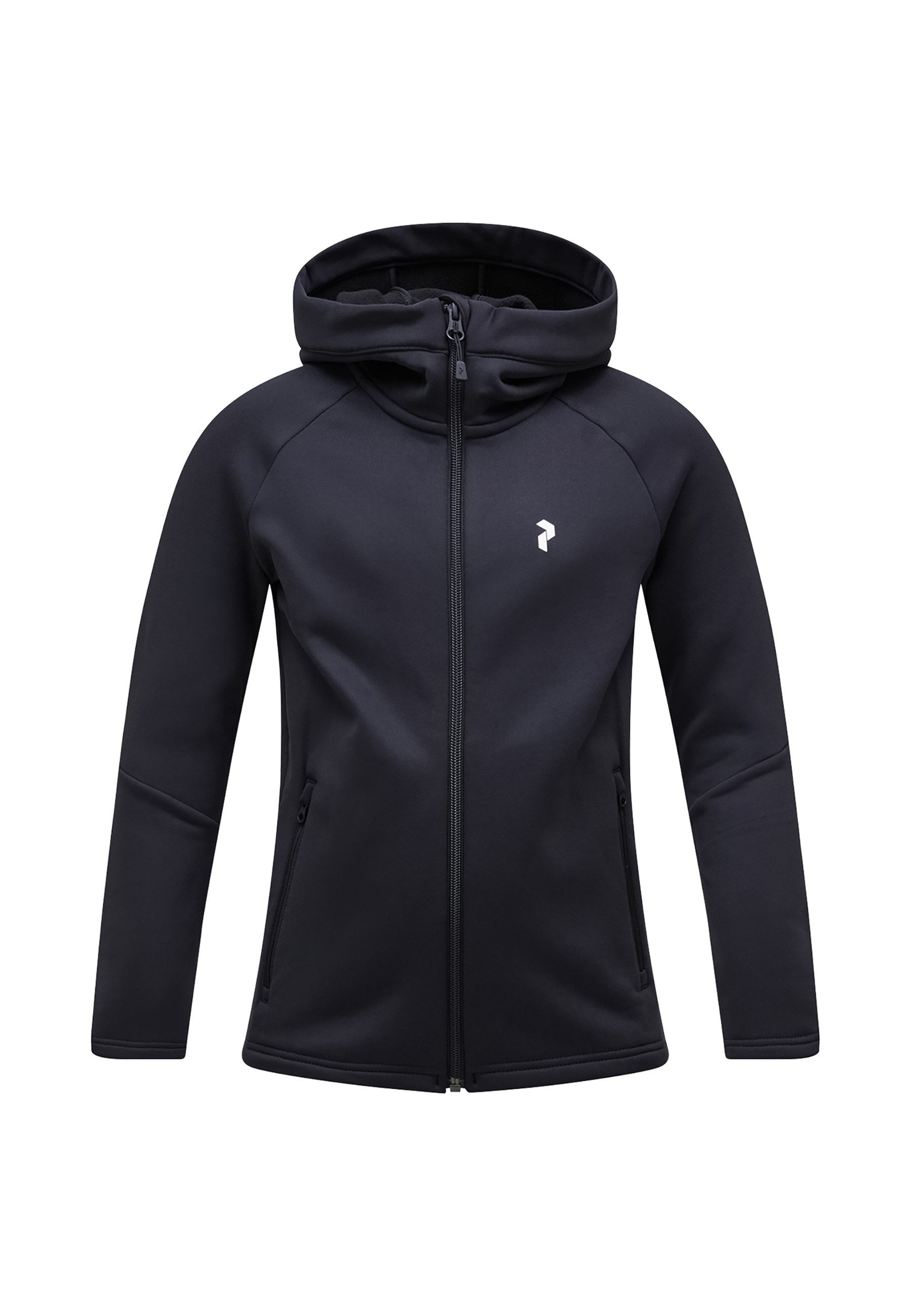 Peak Performance Fleecejacke Jr Rider Zip Hood mit Label-Applikationen